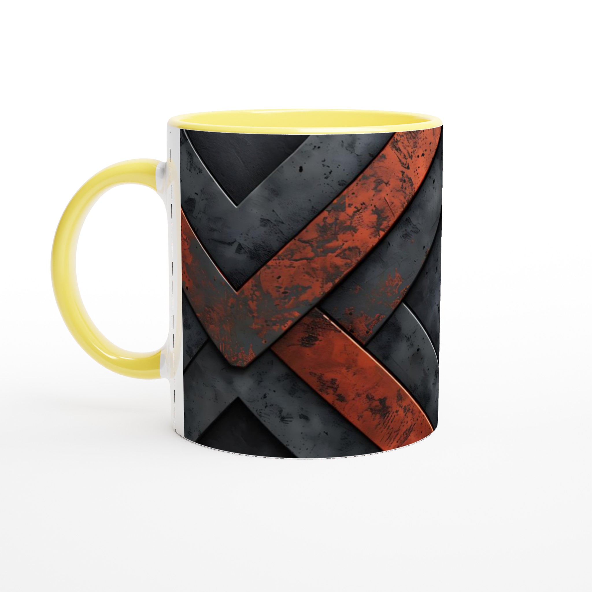 Vit 11oz keramisk mugg med rustik metall-inspirerad design i sju färgval 3 68017404-c803-4c91-bc94-793bf13152ec
