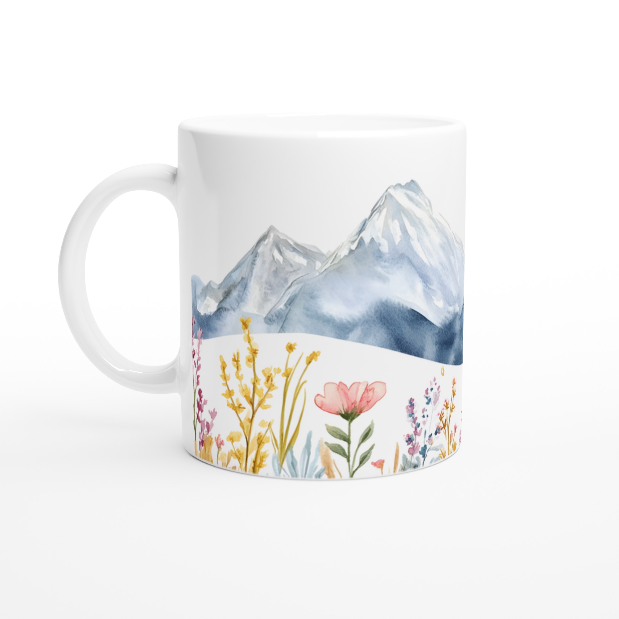Akvarell Berg & Vildblommor Keramikmugg – Din 11oz Favorit i Flera Färger! 1 6807bfeb-76dc-4f1c-bd7c-72d5e644c30e