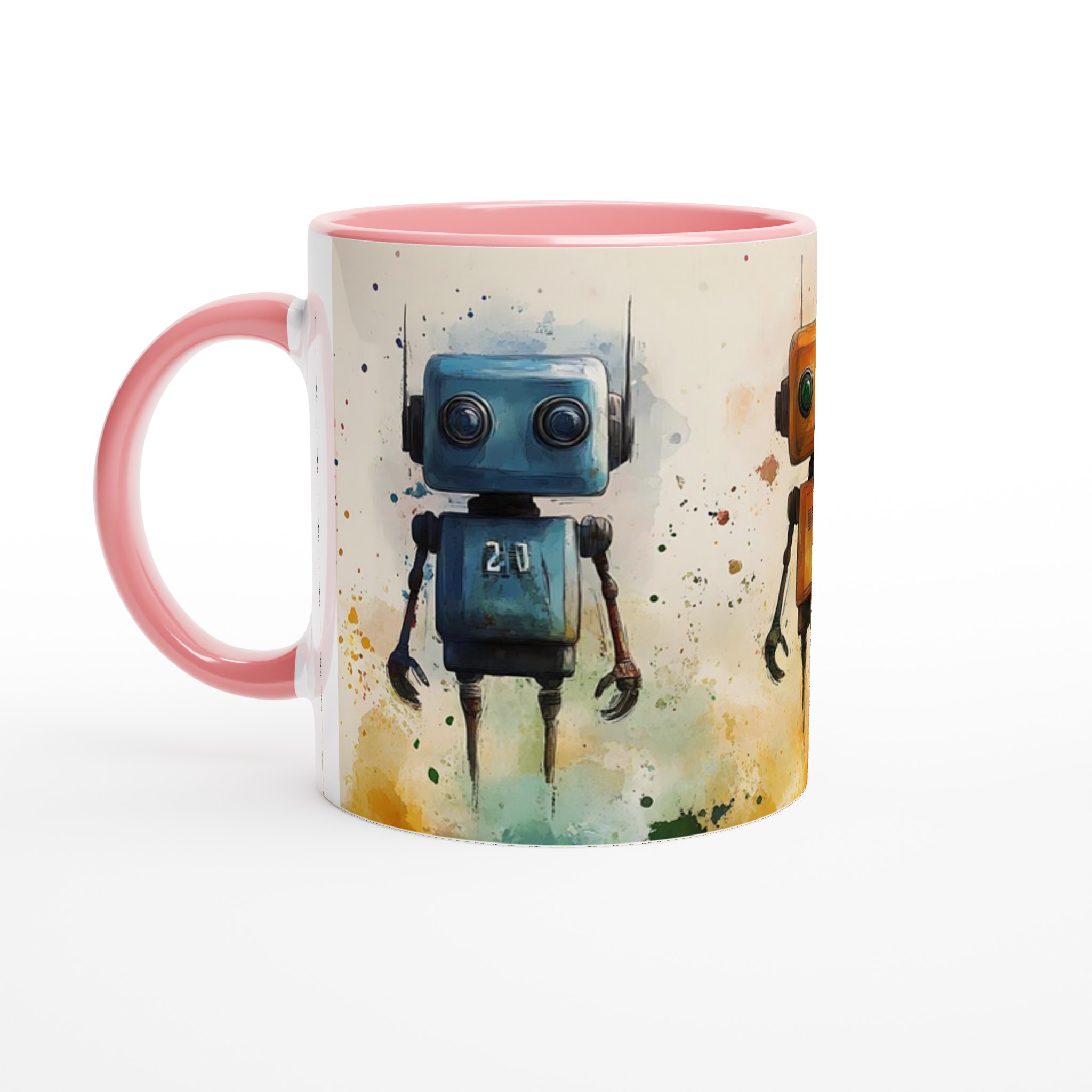 Retro Robot Vattenfärg Keramikmugg – Din personliga mugg i sju färgglada varianter! 6 68127cfa-530c-47b5-b4a7-12f49669c3b3