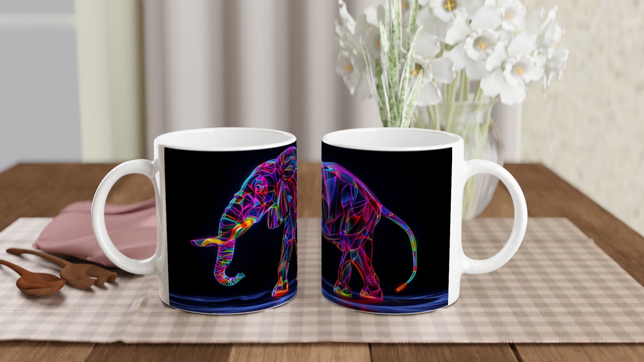 Neon Elefant Design Mugg – Lysande 11oz Keramikmugg i ditt Val av Färg 10 68418029-82ea-43b7-8a13-1db0cacd6b2c