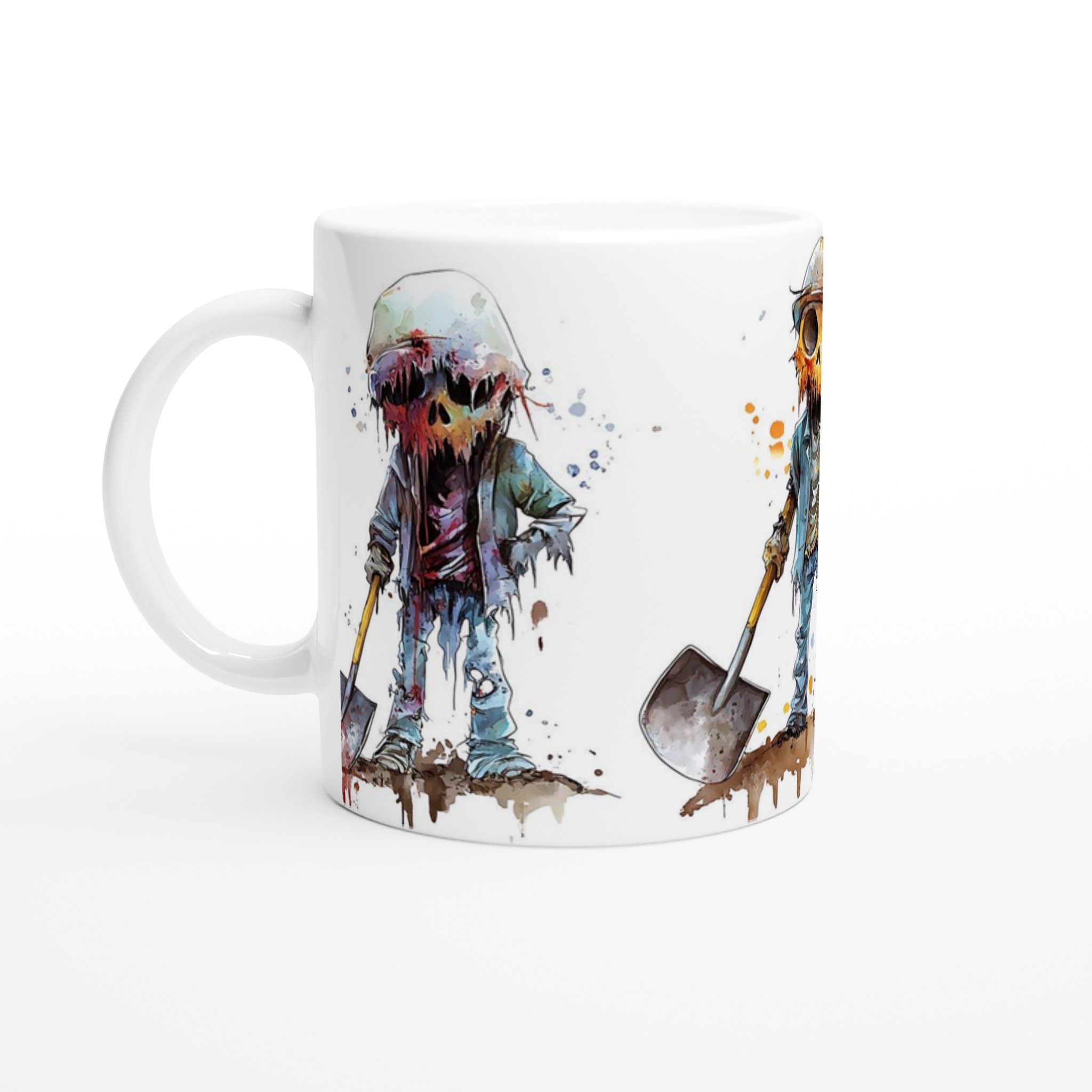 Unika Zombie Diggers Keramikmugg - Skrämmande Charm & Vattenfärgsstil i Flera Färger 1 686579c5-2f1a-4631-a0ed-c6caa215ba17