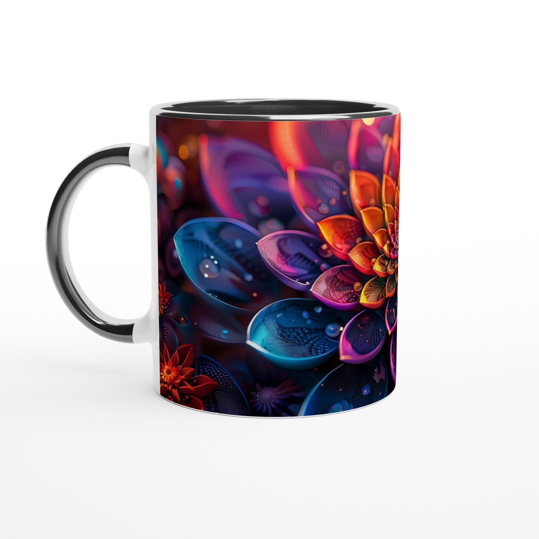 Kosmisk Lotusblomma 11oz Keramisk Mugg – Konstnärligt Tryck för En Färgsprakande Kaffestund 4 6876bc1d-bfed-42b6-81a6-0144b15af621