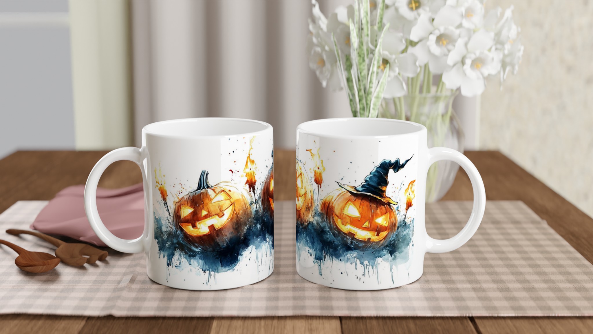 Spöklik Jack-o'-Lantern Keramikmugg – Perfekt för Halloween i ditt val av färg 10 68894393-7a28-4bcd-81a0-61e20694981c