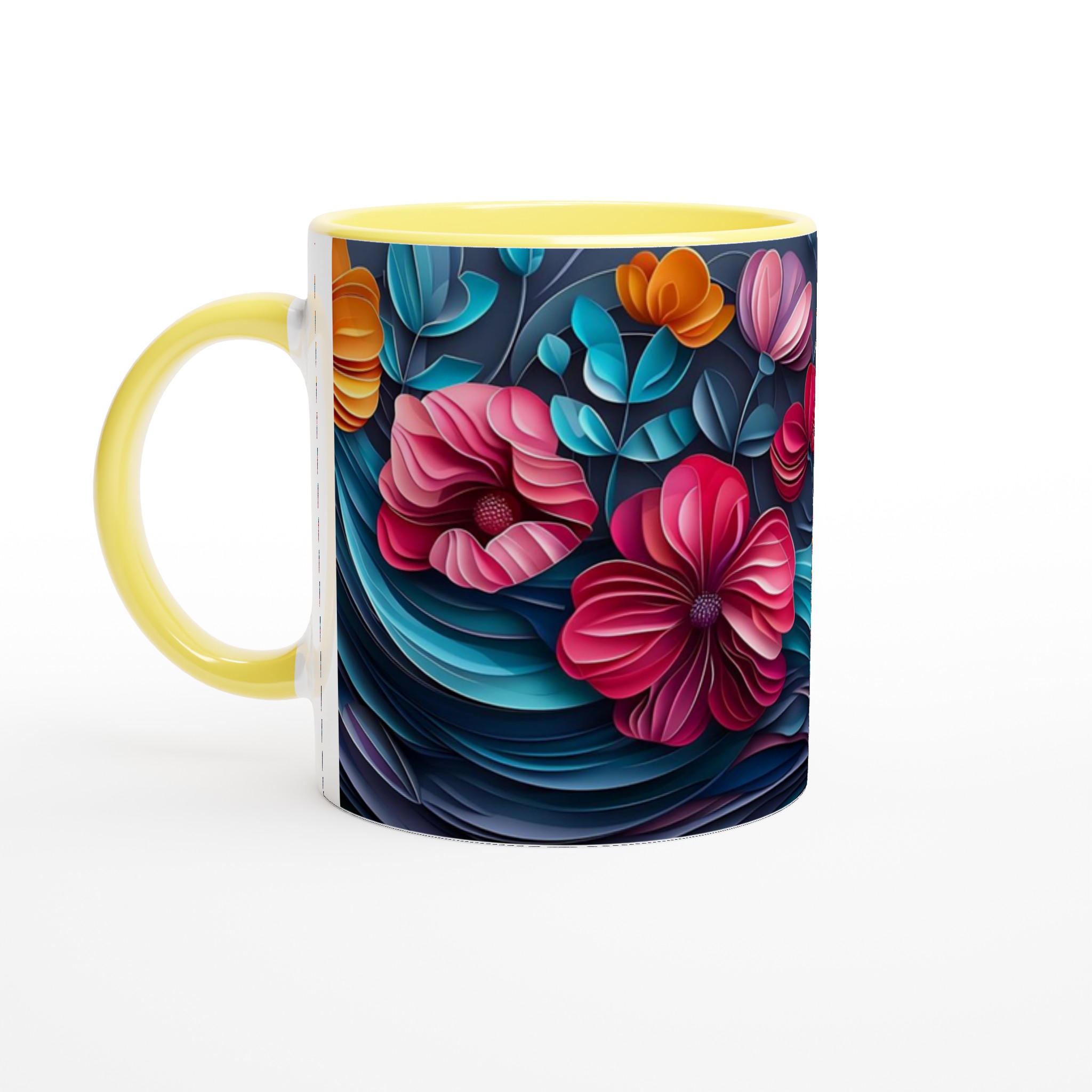 Konstfull 11oz Keramisk Mugg: Levande 3D-blommor i Färgstarka Nyanser – Välj Din Favoritfärg! 3 68d1b7af-7a8c-4455-bbcc-c7fdfc2714ac