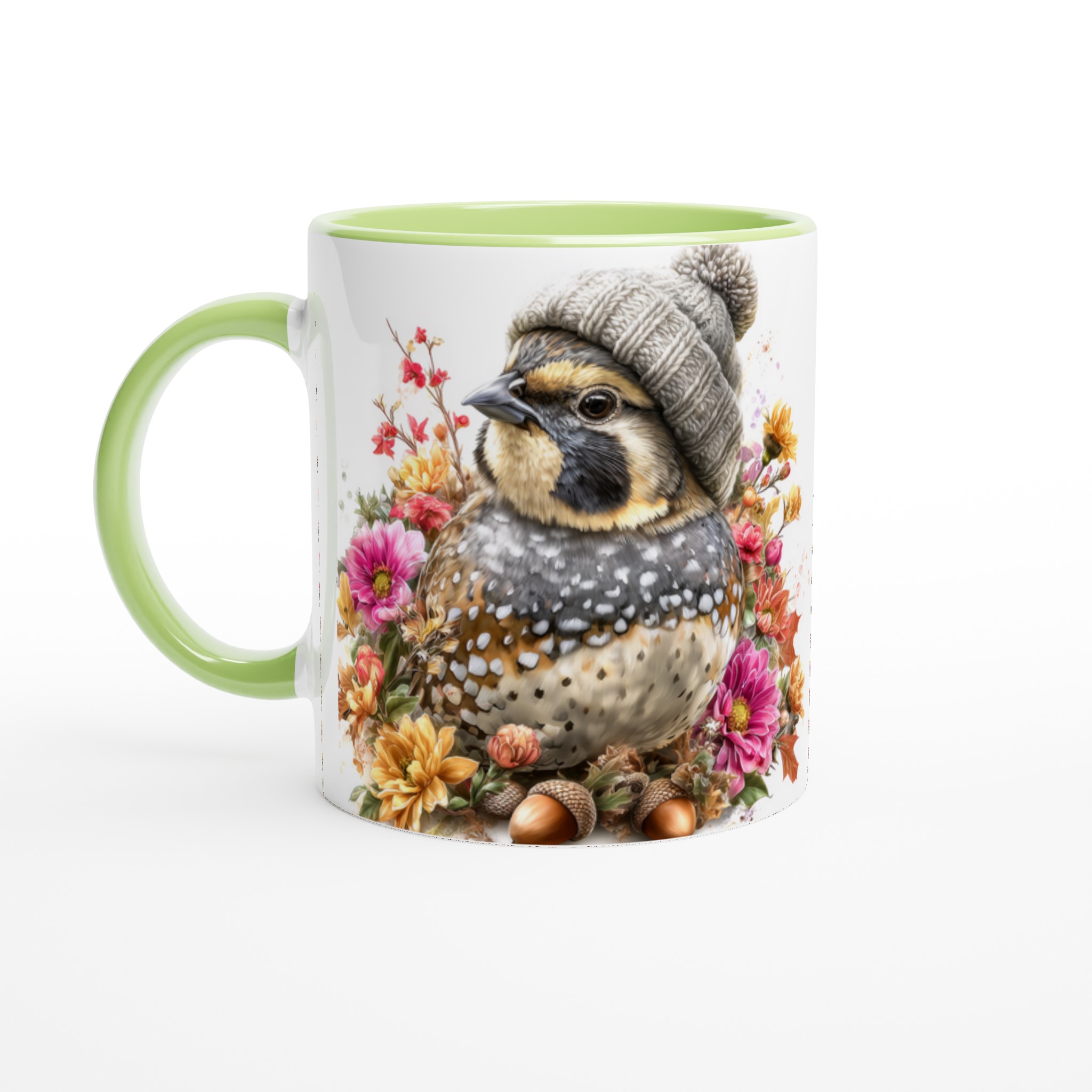 Vit 11oz keramisk mugg med charmigt vinterfågelmotiv i valfri färg 7 68d79509-e1c4-4df9-ad14-d31e9ec8a2c5