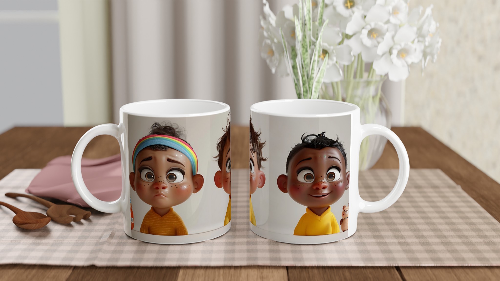 Charmig barnmugg med söta ansiktsuttryck – 11 oz keramikmugg i ditt val av färg 10 68df6ebc-138c-483c-a108-ba19a0ef8e0b