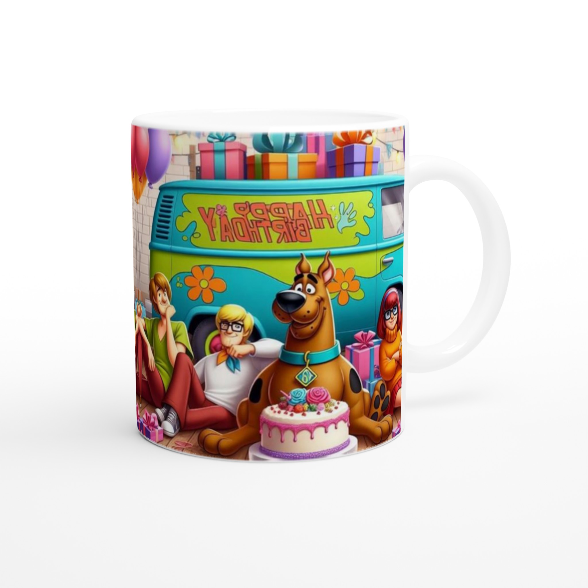 Färgstark Vit 11oz keramisk mugg med Scooby Doo och Vänners Födelsedagsglädje 9 68fd405c-7c7e-42c1-b985-8f0aa1efd192