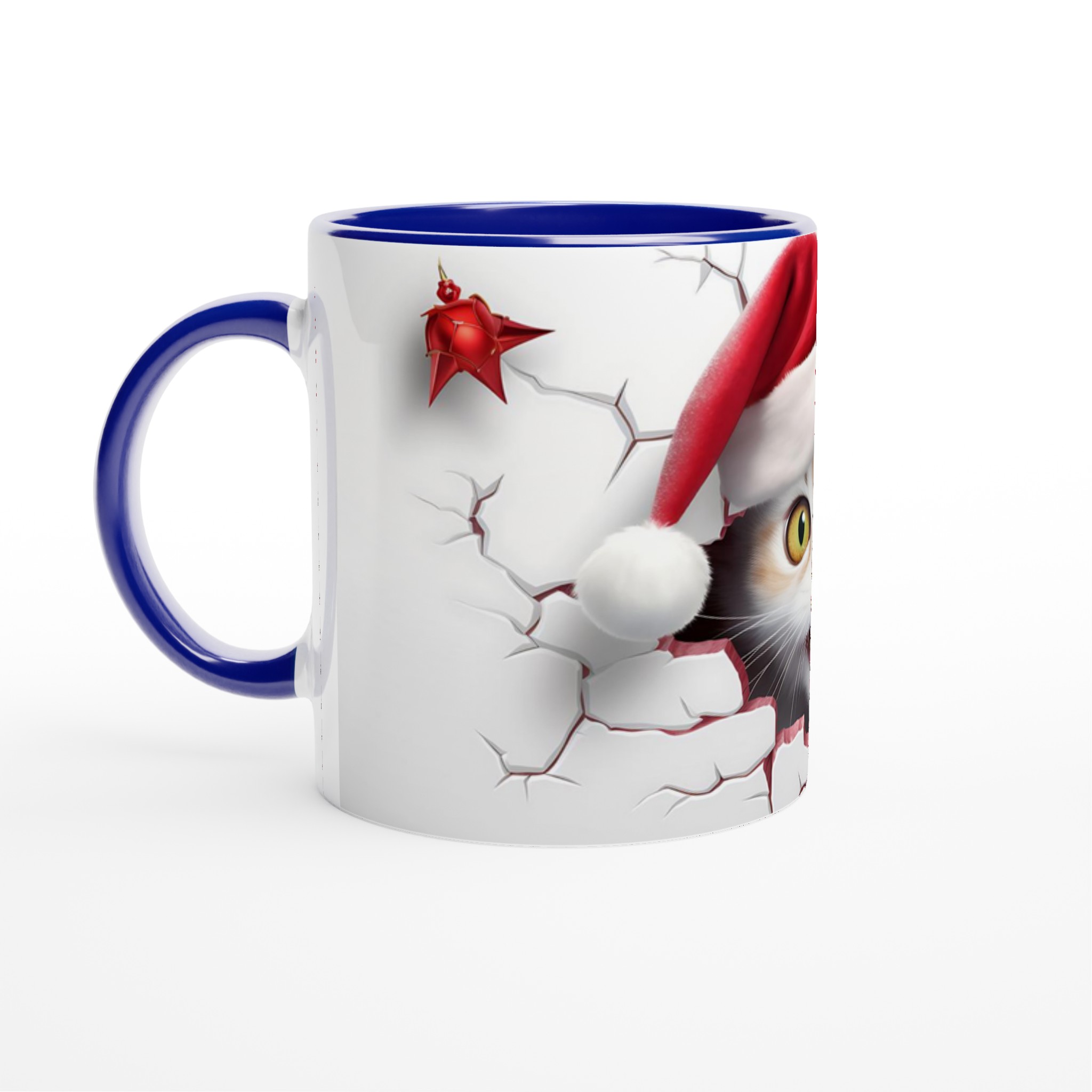 Busig Julkatt Mugg - Vit 11oz Keramisk Mugg för Festliga Drycker 2 694658fa-e7cd-47f5-87e6-75ffb95a2819