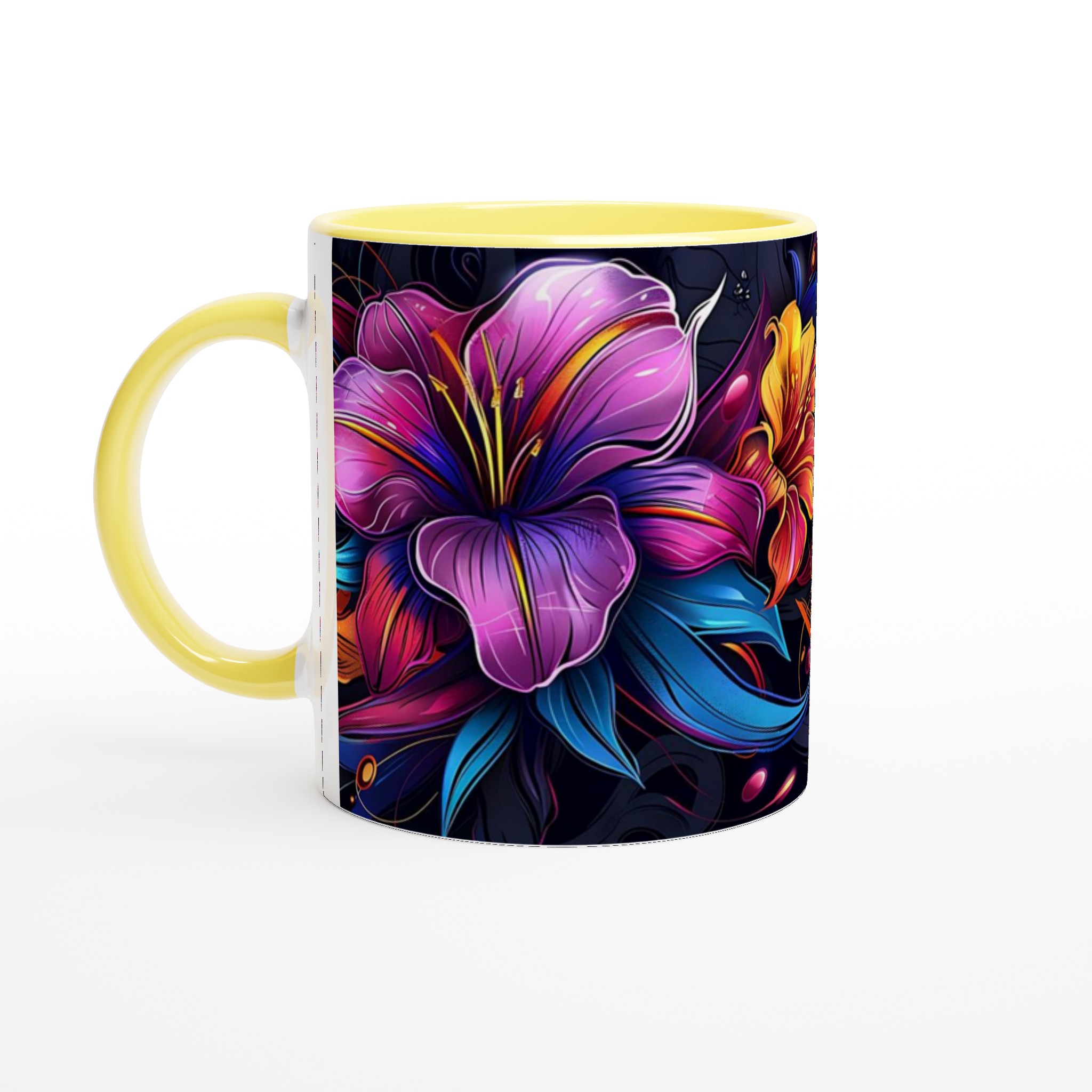 Neonblomster keramikmugg – En explosion av färg för din kaffestund, välj bland 7 livfulla nyanser! 3 6950c380-44dd-4a2d-a464-e8eae4ab43d2