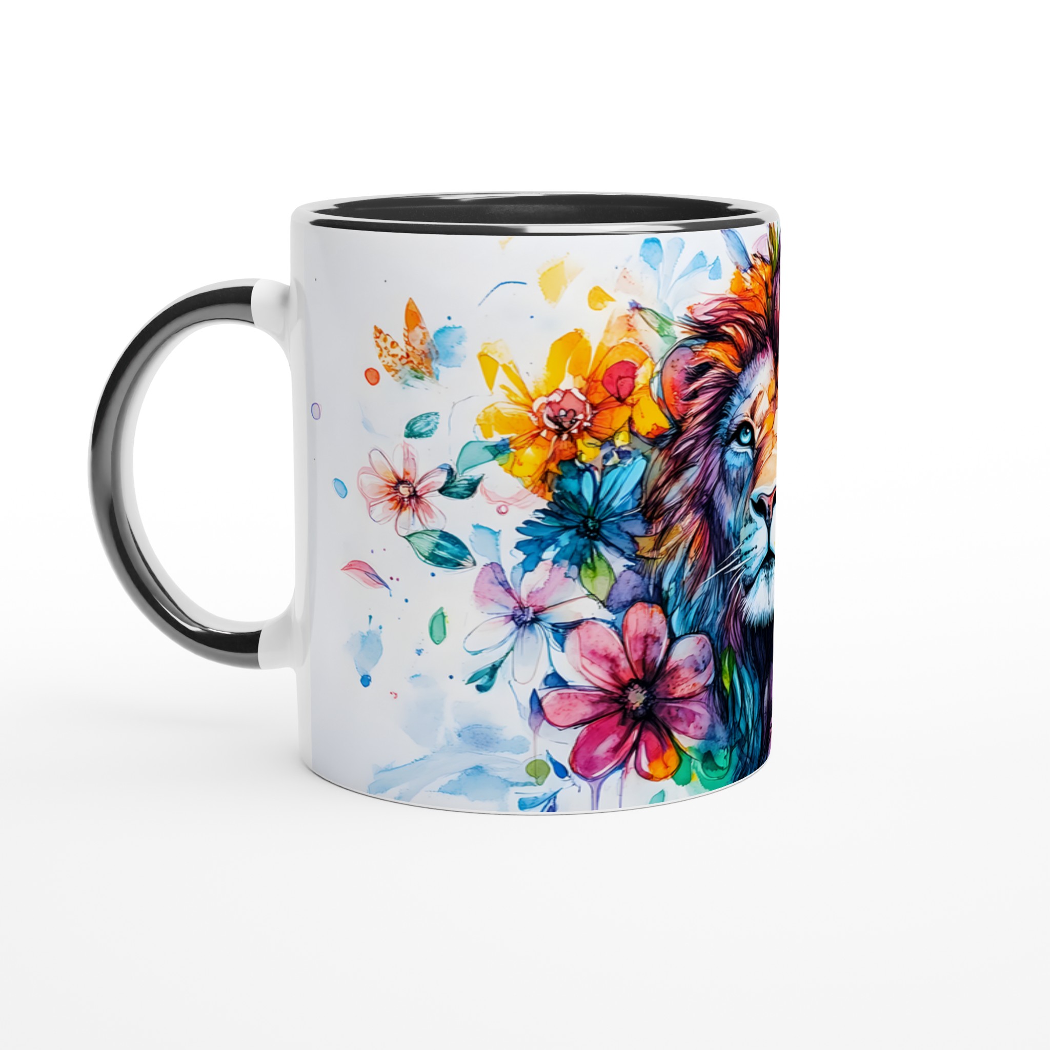 Färgsprakande Lejon Akvarell Mugg – Uttrycksfull 11oz Keramikmugg i ditt Val av Sju Livfulla Färger 4 6967c7d3-0029-4a26-9e33-217c0ba73a64