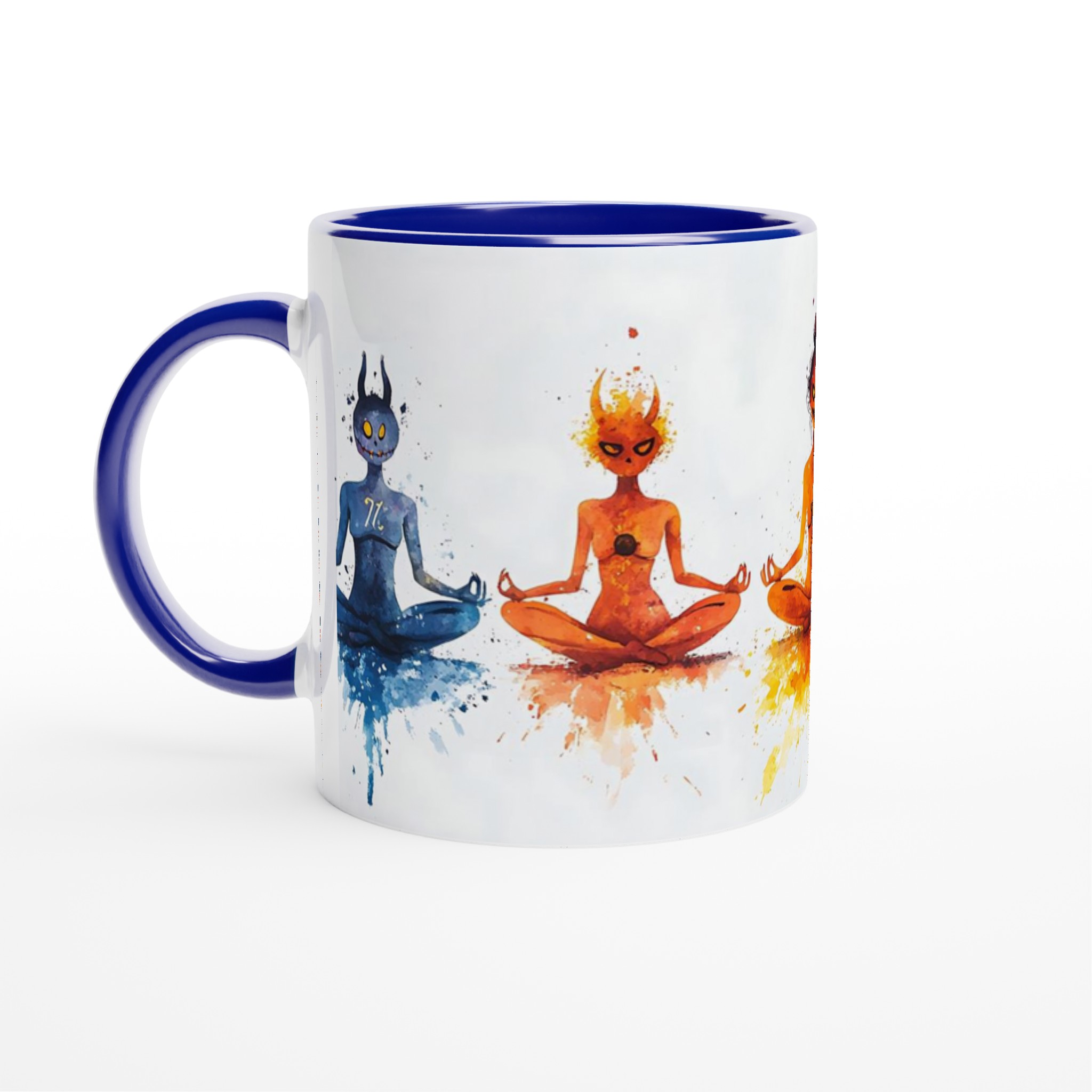 Zen-Mönster Keramikmugg - Avslappnade Demoner i Akvarell | 11oz & Diskmaskinsäker 2 696cdc07-af77-4300-a42b-342804d62644
