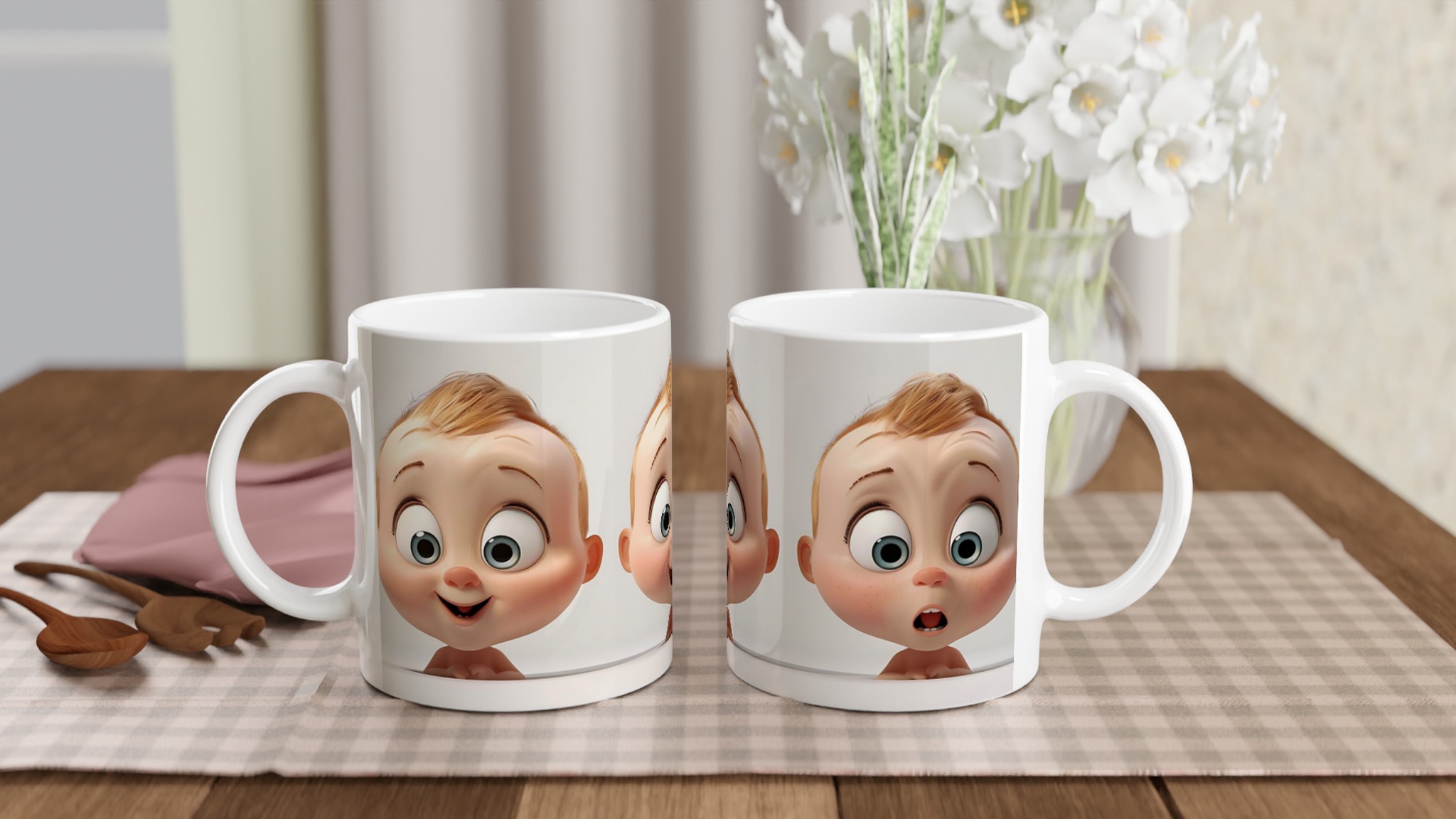 Söta Babyansikten: 11oz Keramikmugg – En Charmig Kaffestund i Valfri Färg! 11 6979f836-5d44-4200-8b96-47a75cac51f9