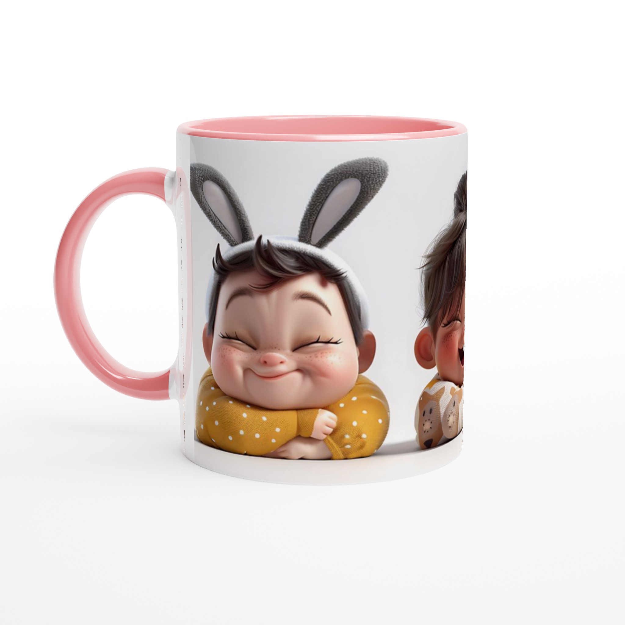 Kawaii Glädje: 11oz Keramisk Mugg med bedårande "Happy Kids"-motiv – Välj din favoritfärg! 6 6992e8f1-7752-4d5b-839c-5520fbdde84f
