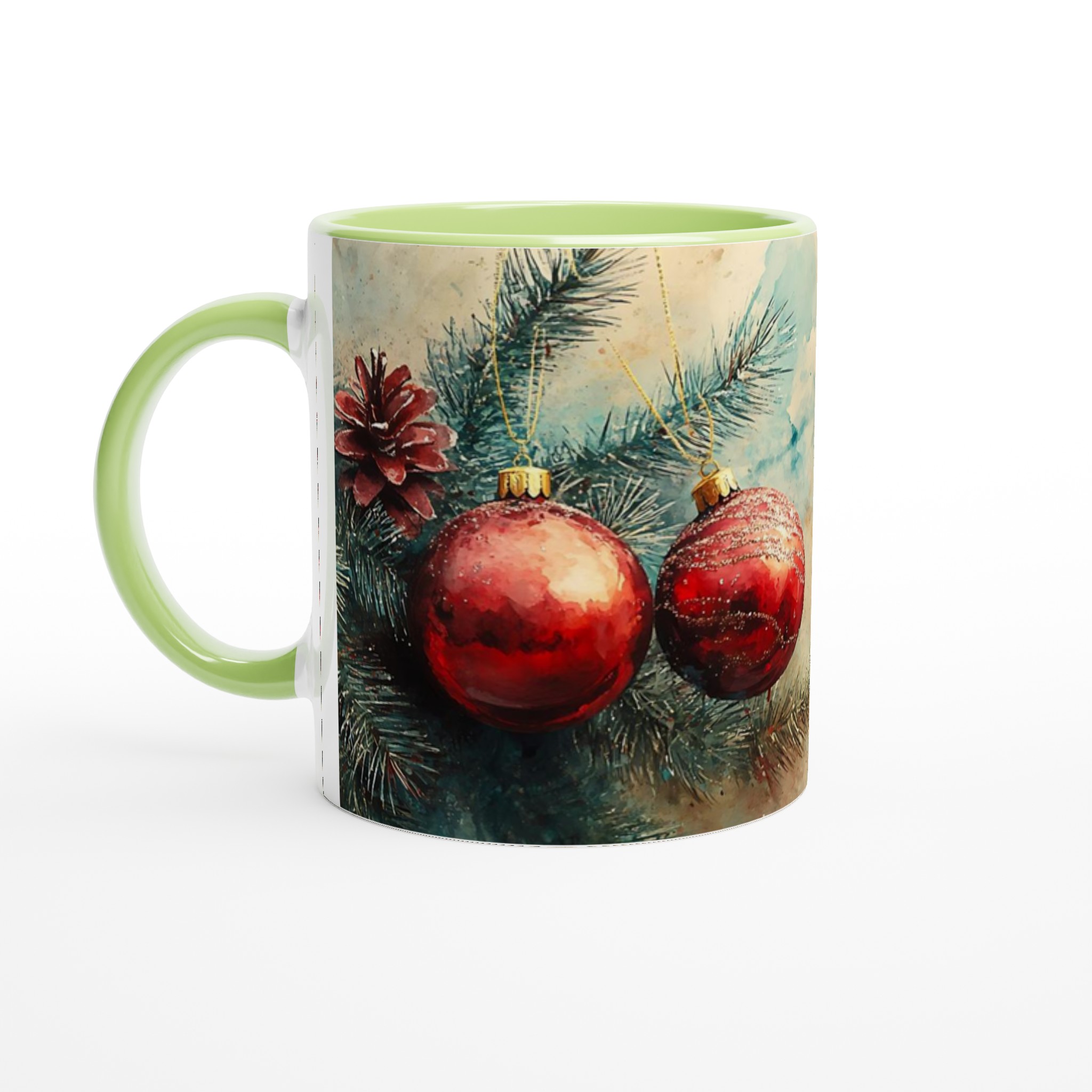 Festlig Vattenfärg Julmugg – 11 oz Keramisk Kaffemugg med Akvarellinspirerad Design 7 69ca8c38-5d4b-4881-b076-40d2475f0461