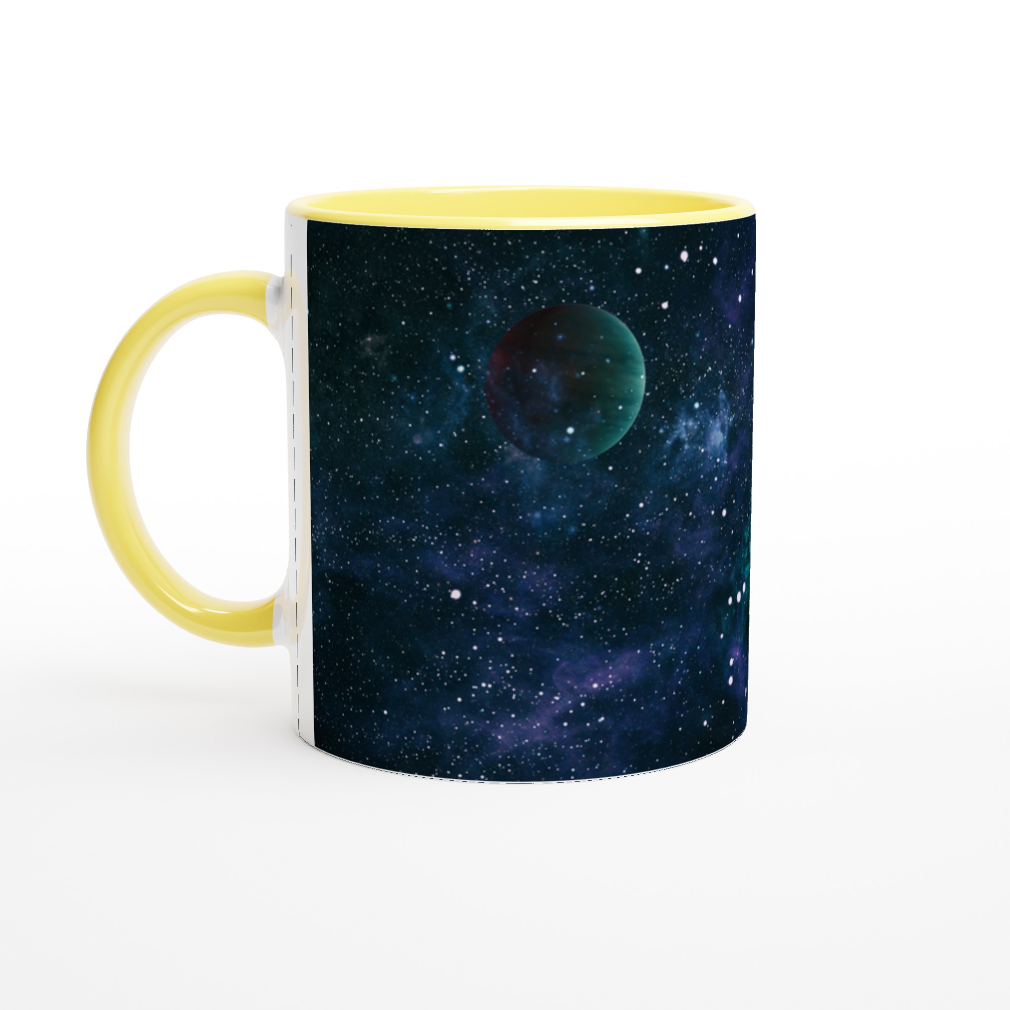 Vit 11oz keramisk mugg med rymdinspirerat kosmosmotiv i flera livfulla färger 3 6a361ba4-6f90-49dd-9f22-72fadaeddc8c