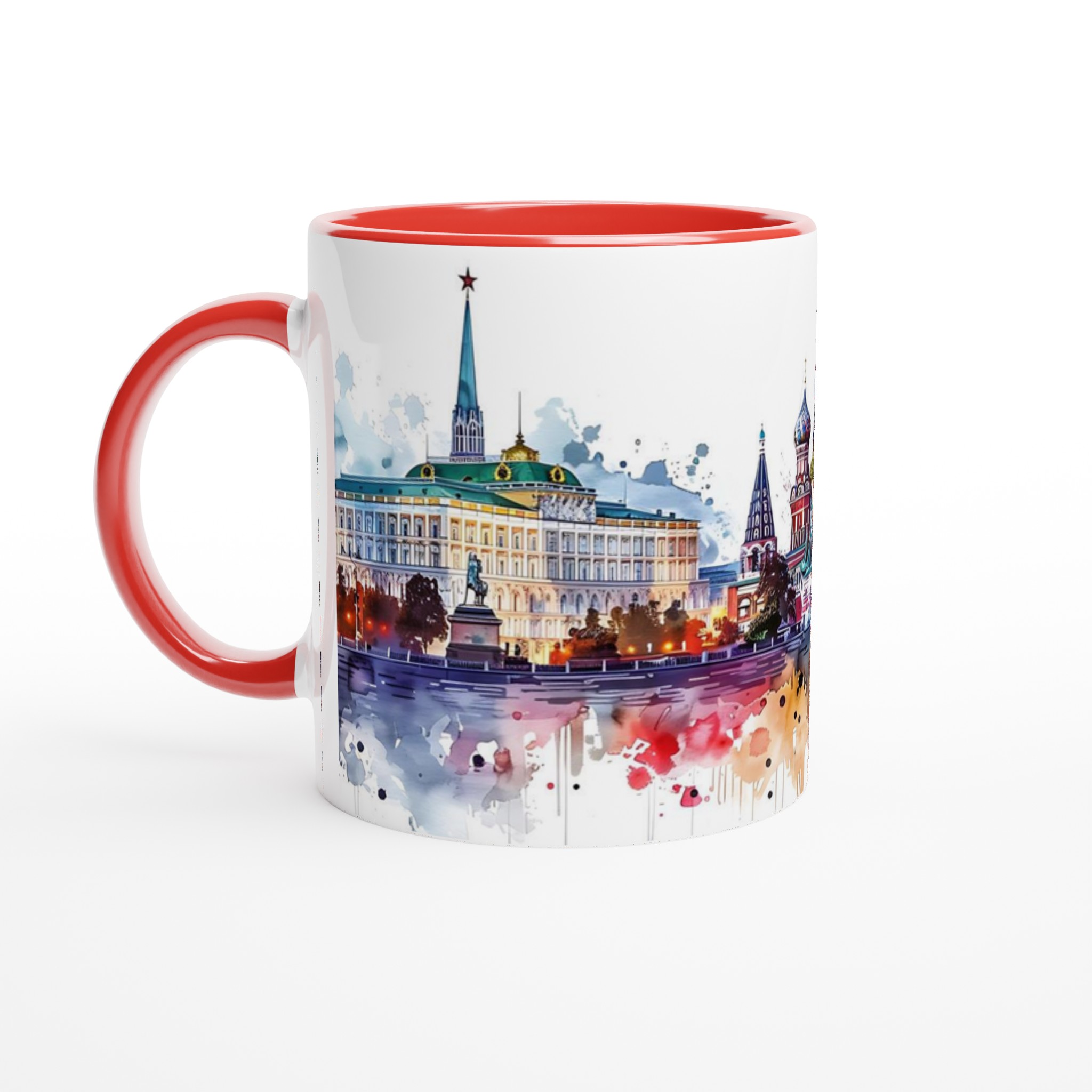 Abstrakt Moskva Vattenfärg Mugg - Livfulla Landmärken & Kreml Skyline 5 6a4cbe2c-fb60-4e9a-8376-0182894579ce