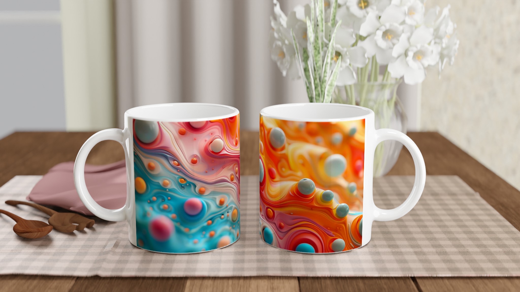 Abstrakt Bubbel Keramikmugg - 11oz, Välj Bland 7 Levande Färger! 10 6a57d1f5-25d3-47ed-a402-c899c790c1b3