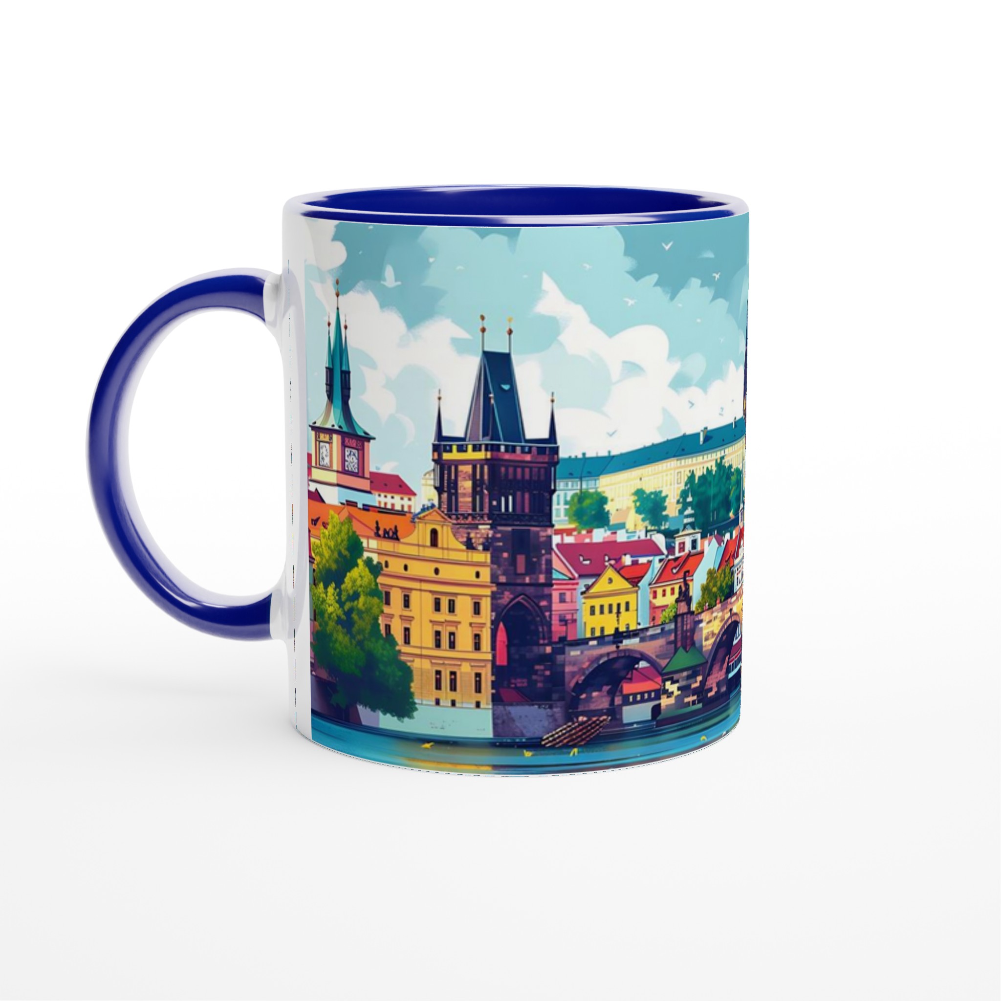 Prague Cityscape Illustration Mugg – Färgstark Keramikmugg, Välj din färg! 2 6a87a16e-95e7-48d1-9fe2-f20a1ea9c0b8