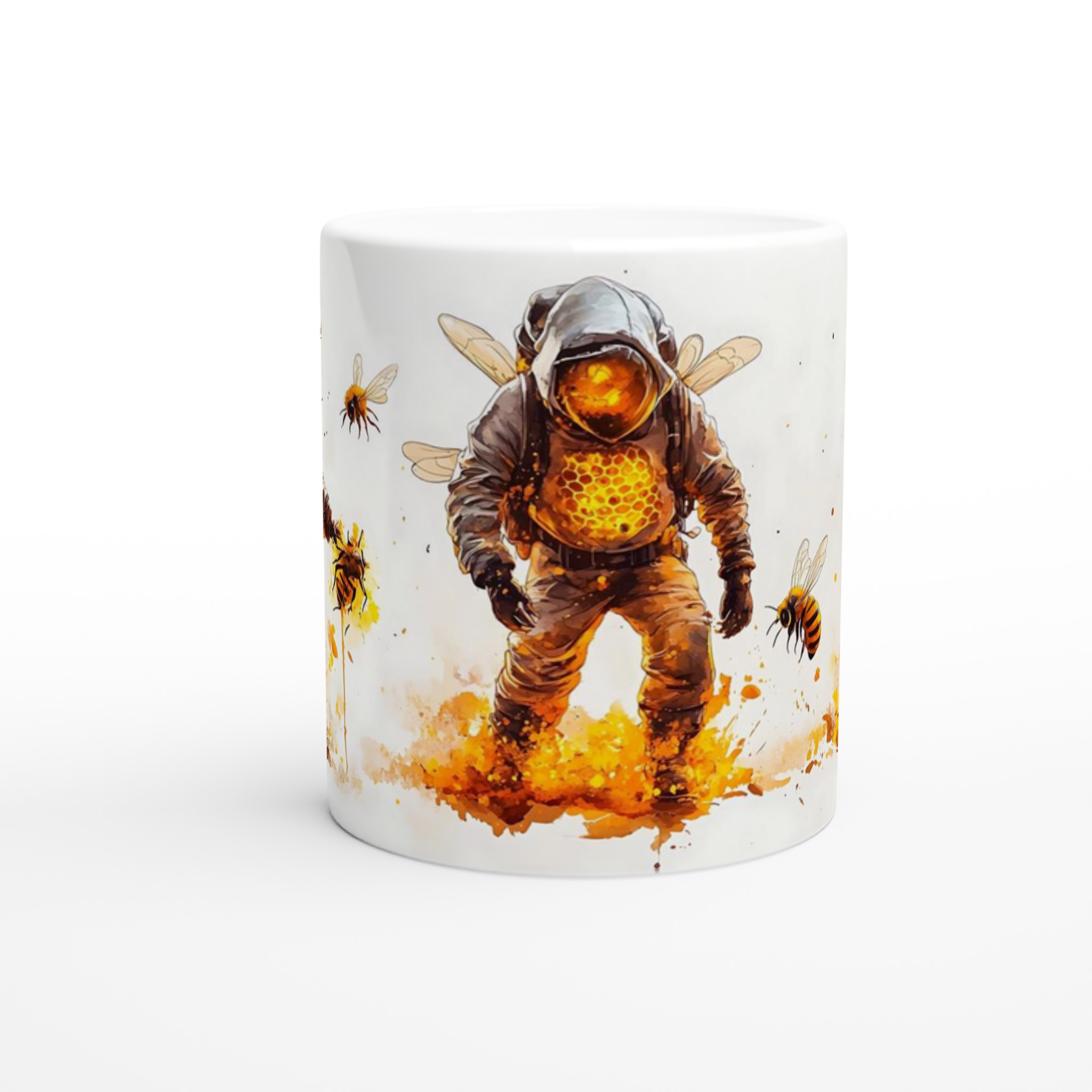 Bee-suit Astronaut Watercolor Mugg – Fånga rymdens sötma i din hand, välj din färg! 8 6aacc288-8202-427c-b2da-6c18096d69c1