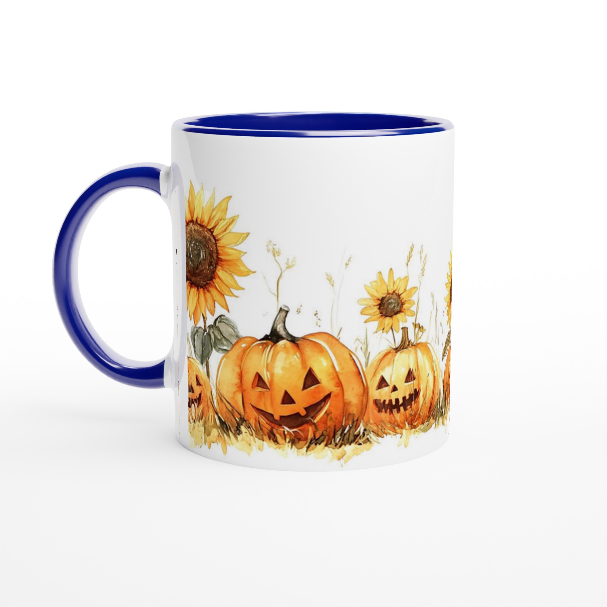 Glad Halloween Mugg med Leende Pumpor och Solrosor - Välj din färg! 2 6abc8b76-a613-4ba1-bb21-a75f9b29a849