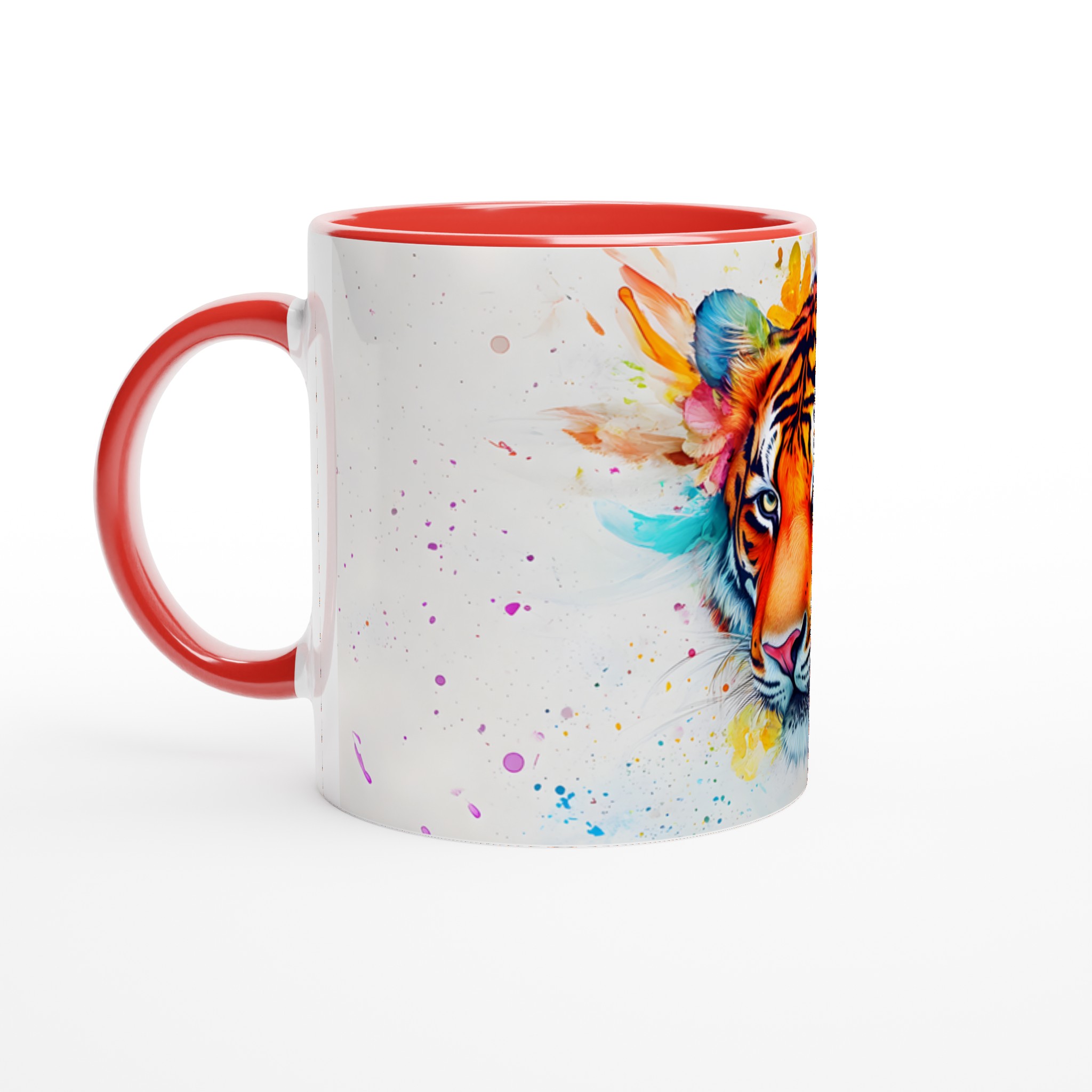 Färgsprakande Tiger Keramikmugg – Konstnärlig 11oz Kaffemugg med Akvarelldesign 5 6ae9885c-35fa-4ce4-9290-b37e67b7af02