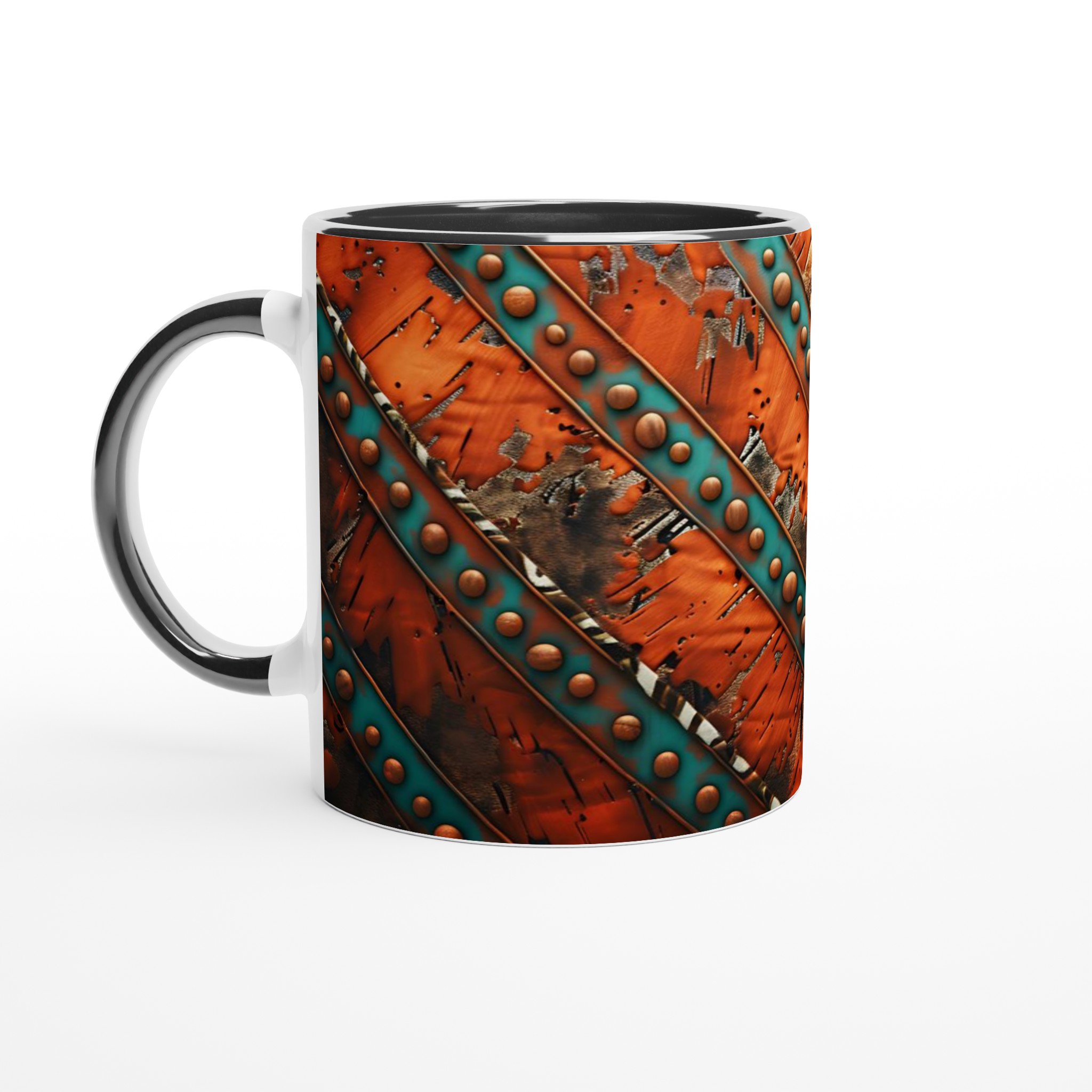 Premium 11oz Keramisk Mugg med Rustik, Konstnärlig Design i Sju Färgstarka Nyanser 4 6ae9e9e3-cb75-4929-9aa6-509e44489b4d