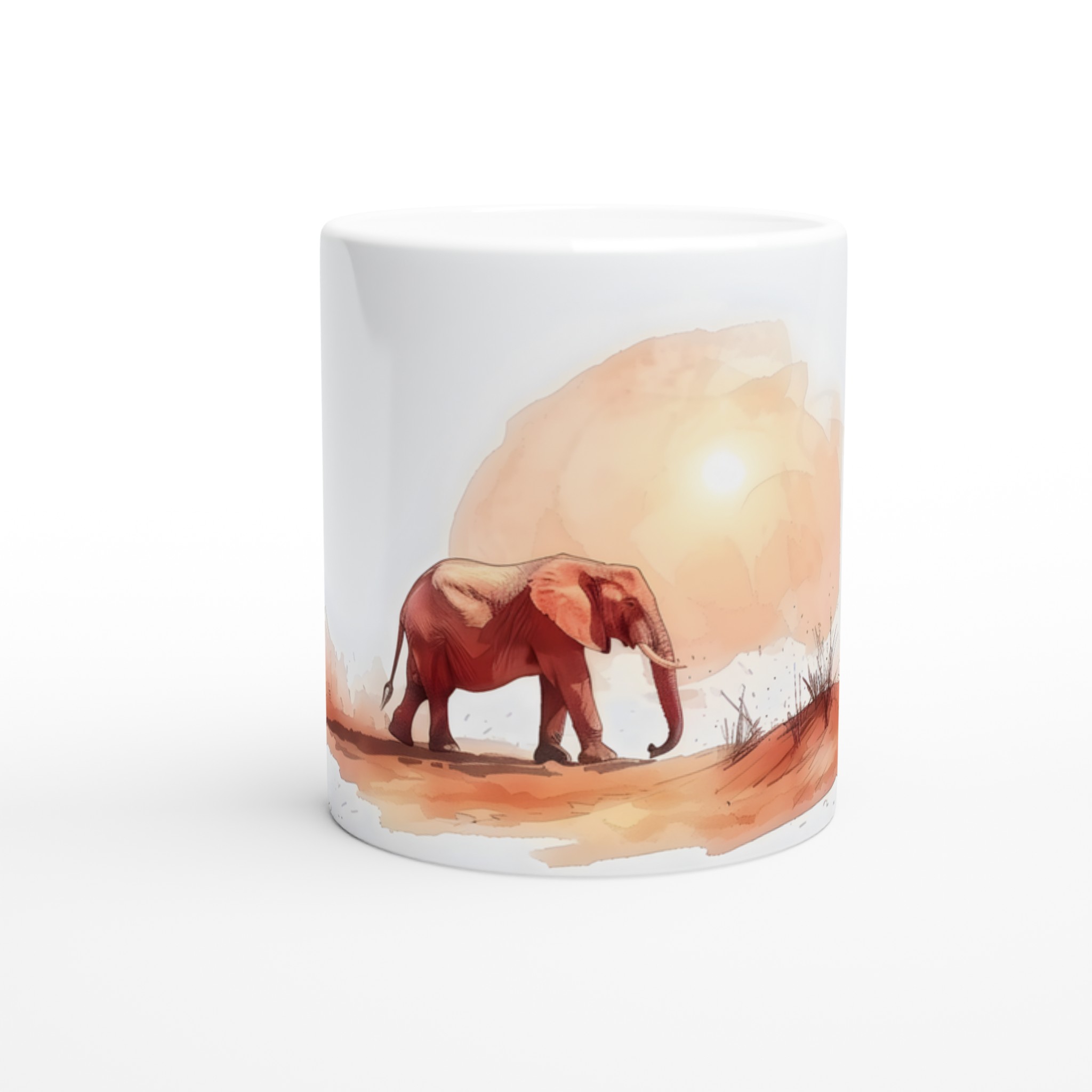 Majestätisk Elefant Mugg – 11oz Keramikmugg i Solnedgångens Färger 8 6aff2a51-fed2-48a5-b2bf-aa48b5d27571