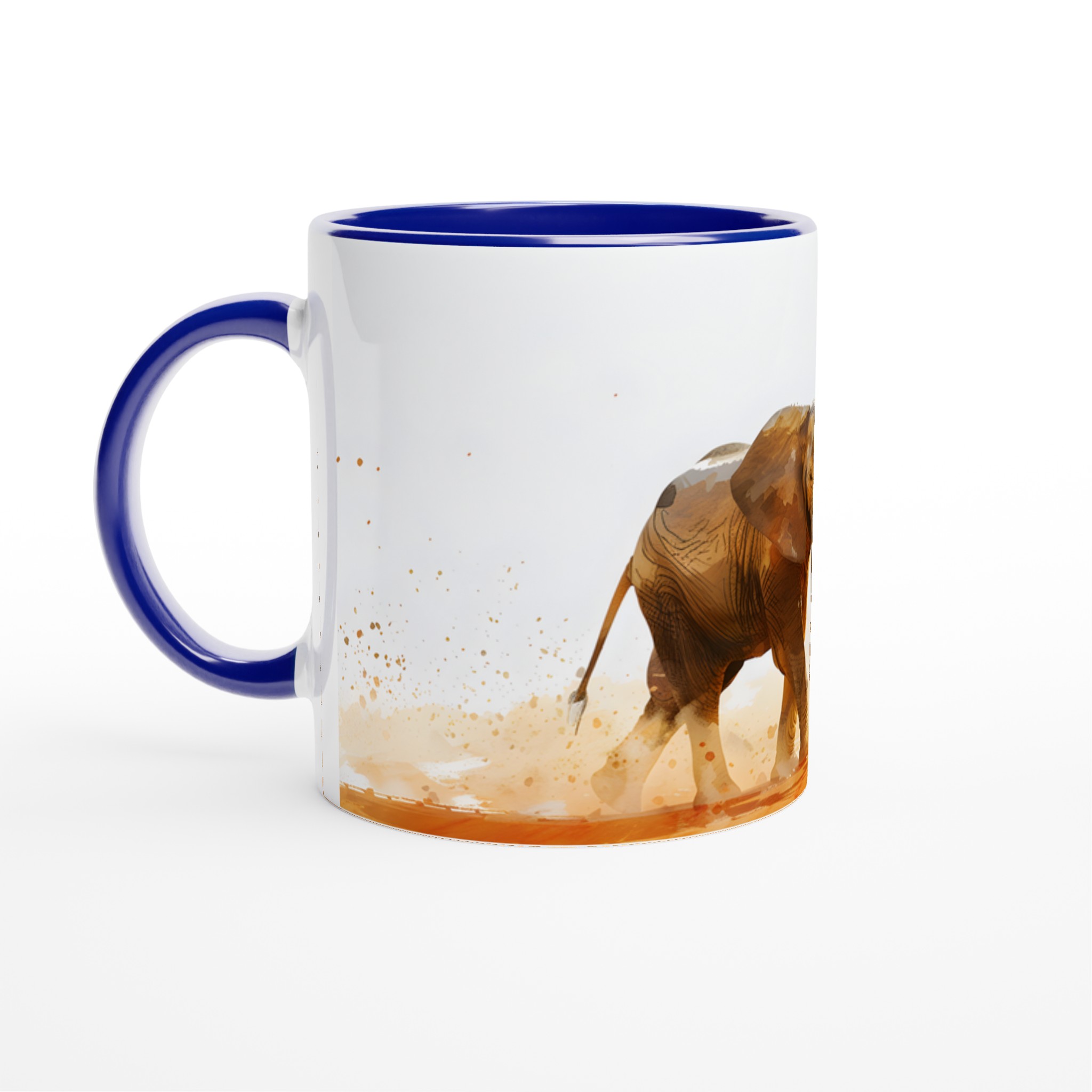 Majestätisk Elefant Mugg – Konstnärlig Akvarell Design i Varm Orange & Brun Toner, 11oz Keramikmugg 2 6b28bd5e-854f-475b-bad2-e04a57f20009