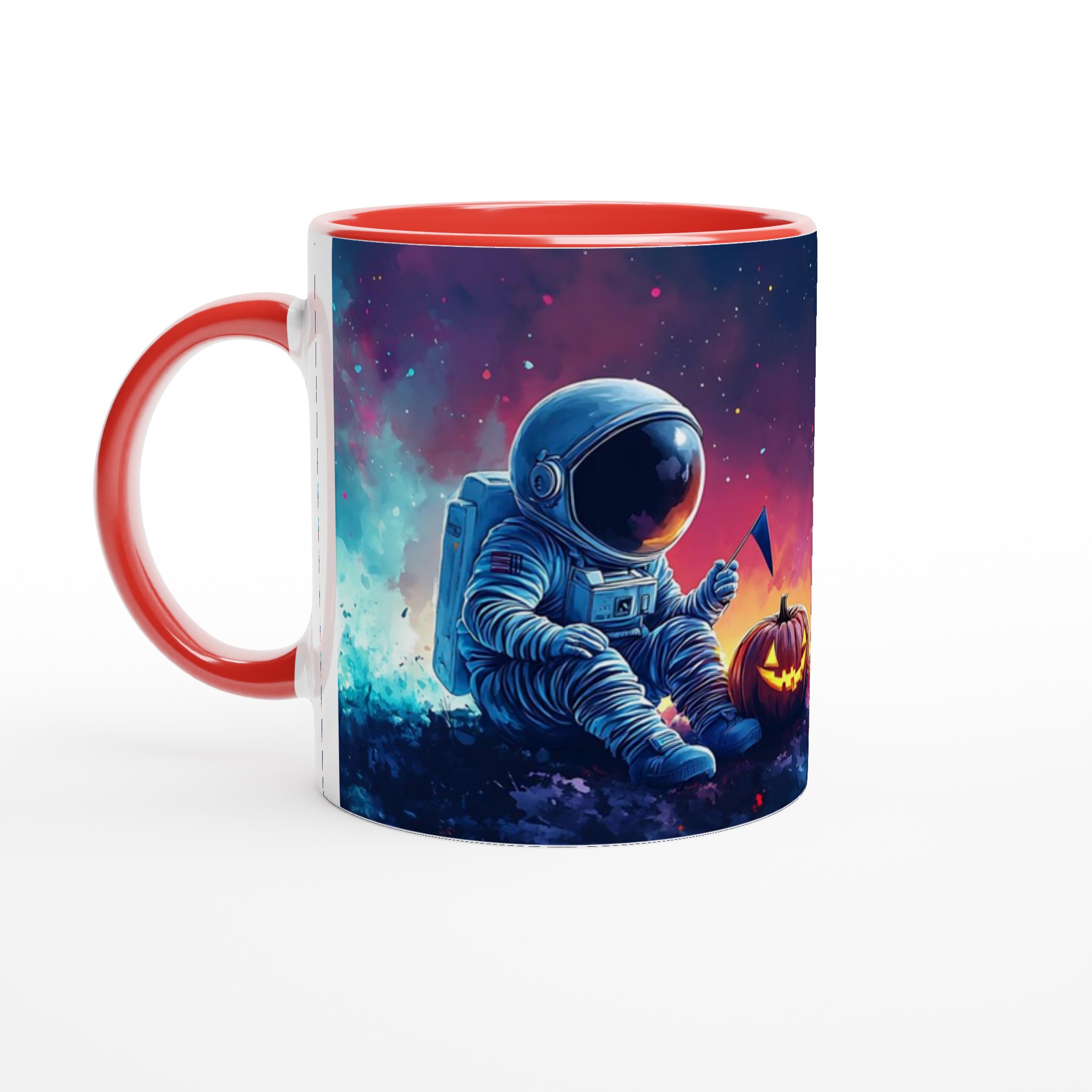 Kosmisk Halloween: Astronaut & Pumpa 11oz Keramisk Mugg – Välj bland 7 Livfulla Färger! 5 6b62d770-f9cb-48f3-8940-b1dc3c233a57