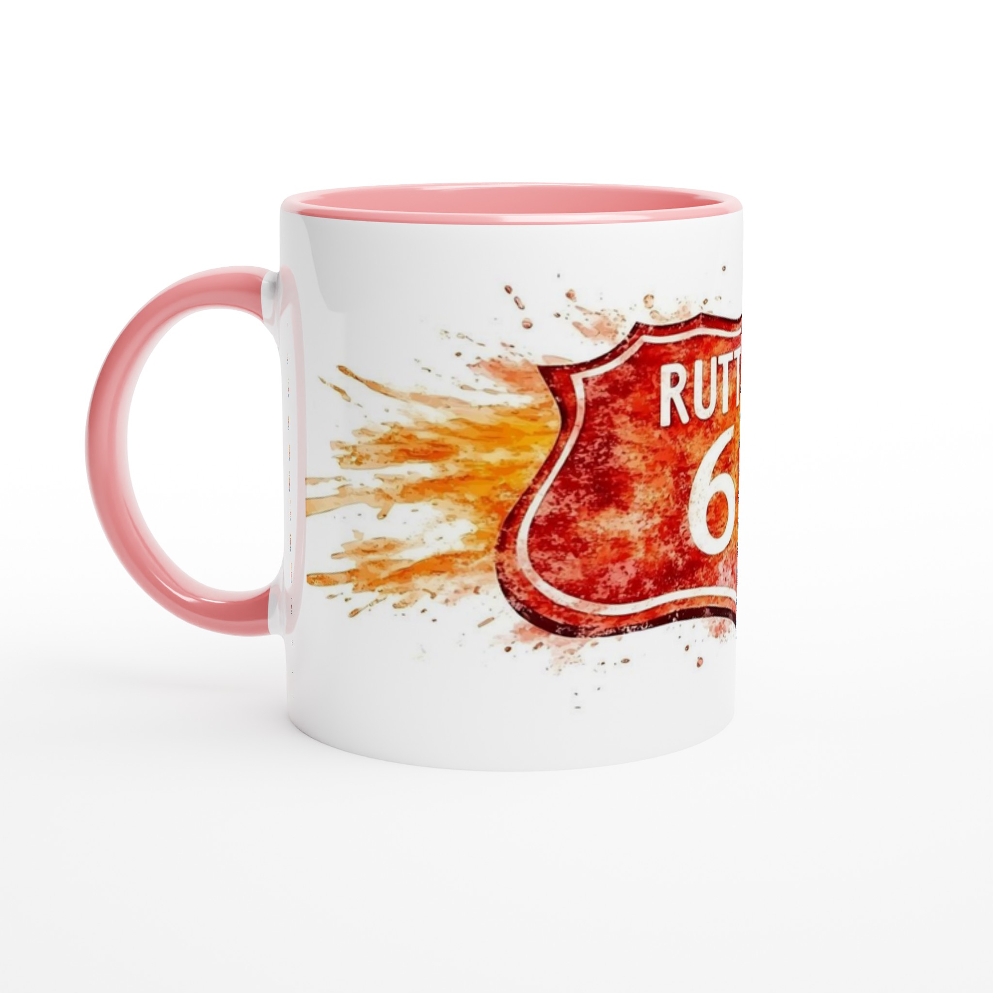 Route 66 Inspirerad Keramikmugg - Akvarellstil | 11oz Favoritkopp i Flera Färger 6 6b8d3f78-21e7-4143-874d-445be364b48b