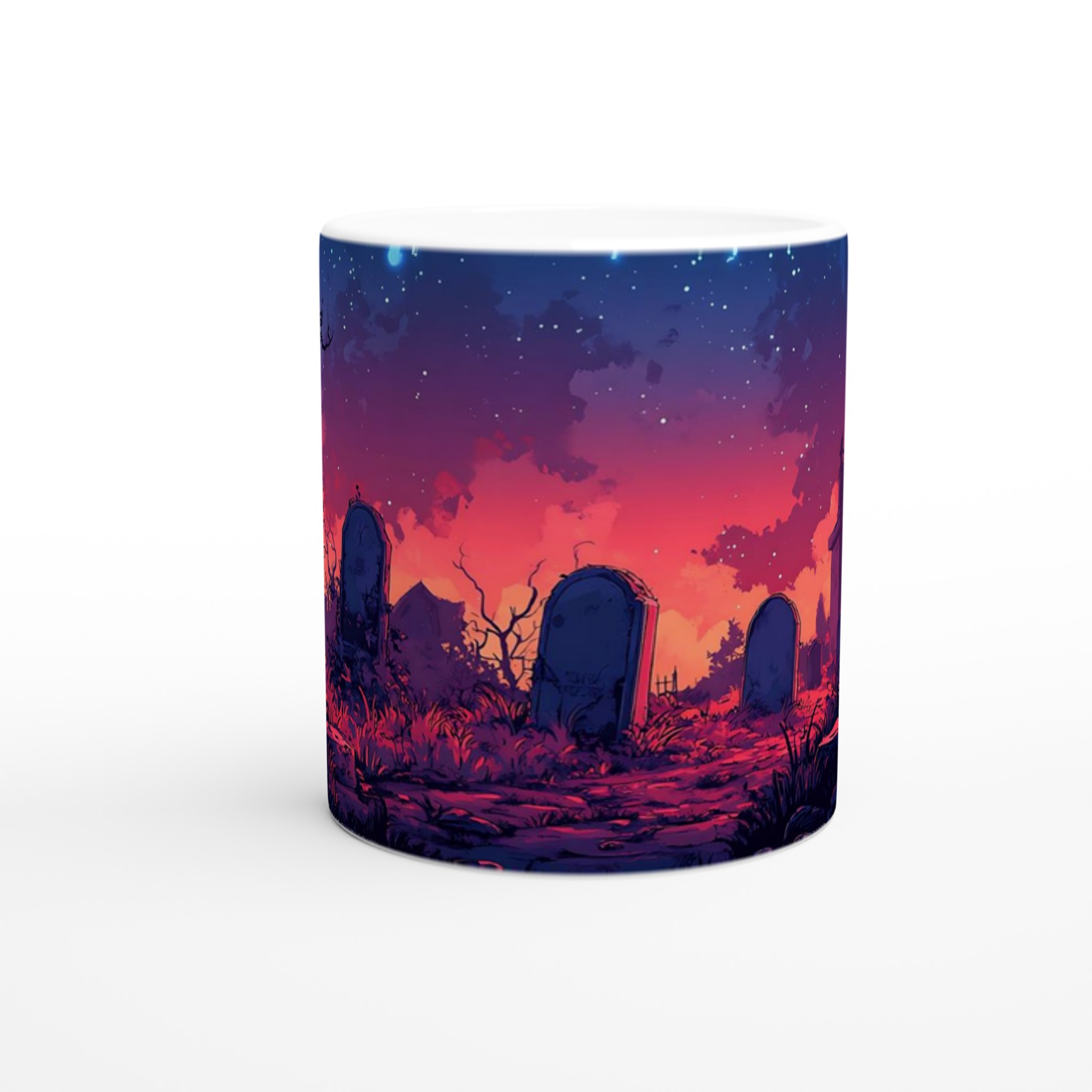 Spöklik Kyrkogård vid Skymningen 11oz Keramisk Mugg – Drömsk Gotisk Design i Ditt Val av Färger 8 6bf5eaf3-74fa-4040-bbca-dfaf172ec5a3