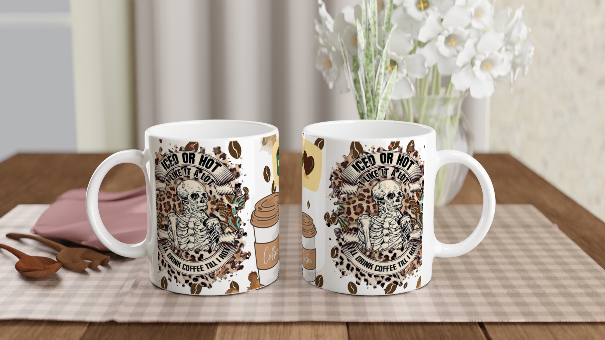 Vit 11oz keramikmugg med edgy kaffeskalle – välj din favoritfärg för att uttrycka din kaffeentusiasm 10 6bfcede4-1531-4916-b649-d8d950bae386