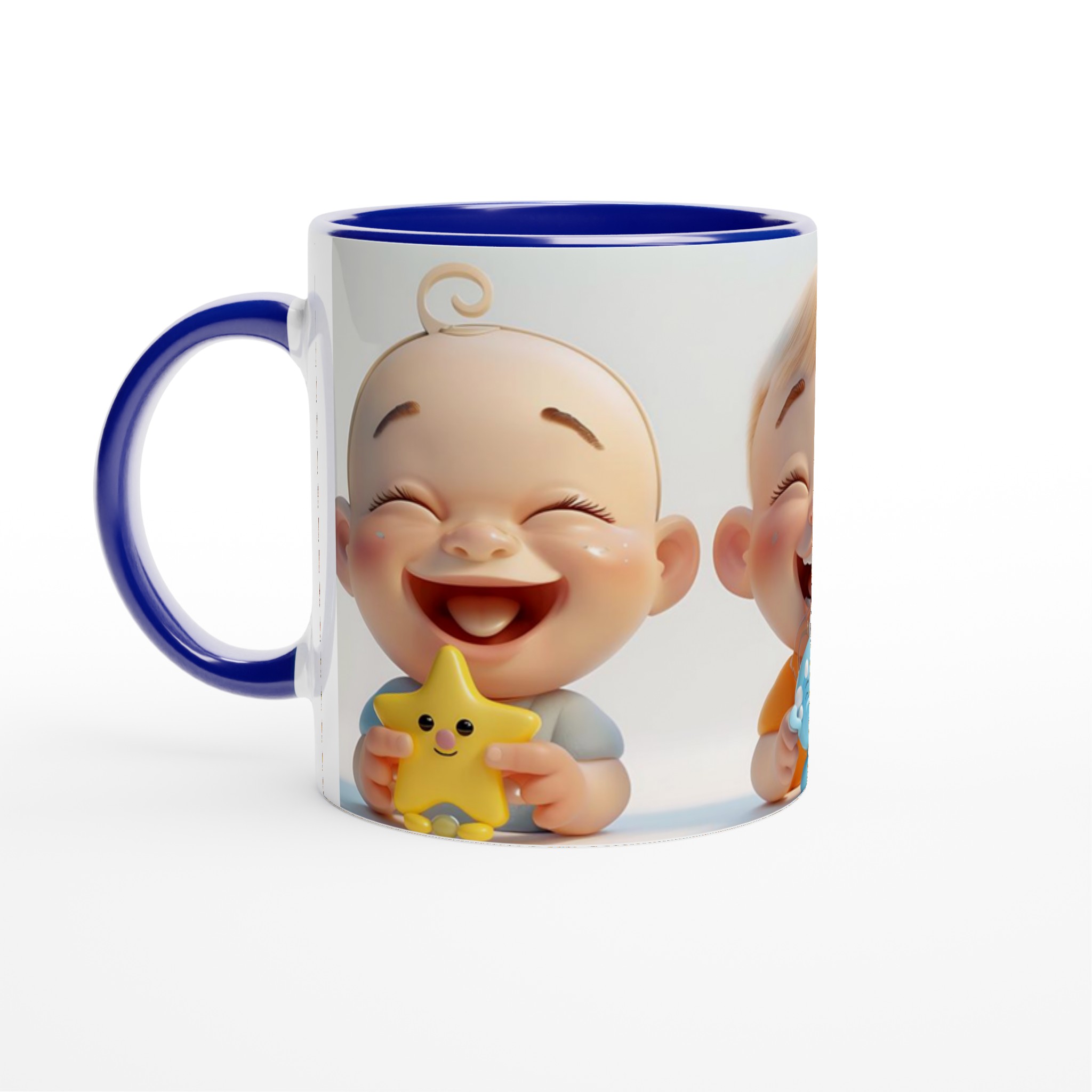 Vit 11oz keramisk mugg med glada barnmotiv – välj mellan sju lekfulla färger 2 6c18b331-5b21-4caf-92cc-eed21b36973a
