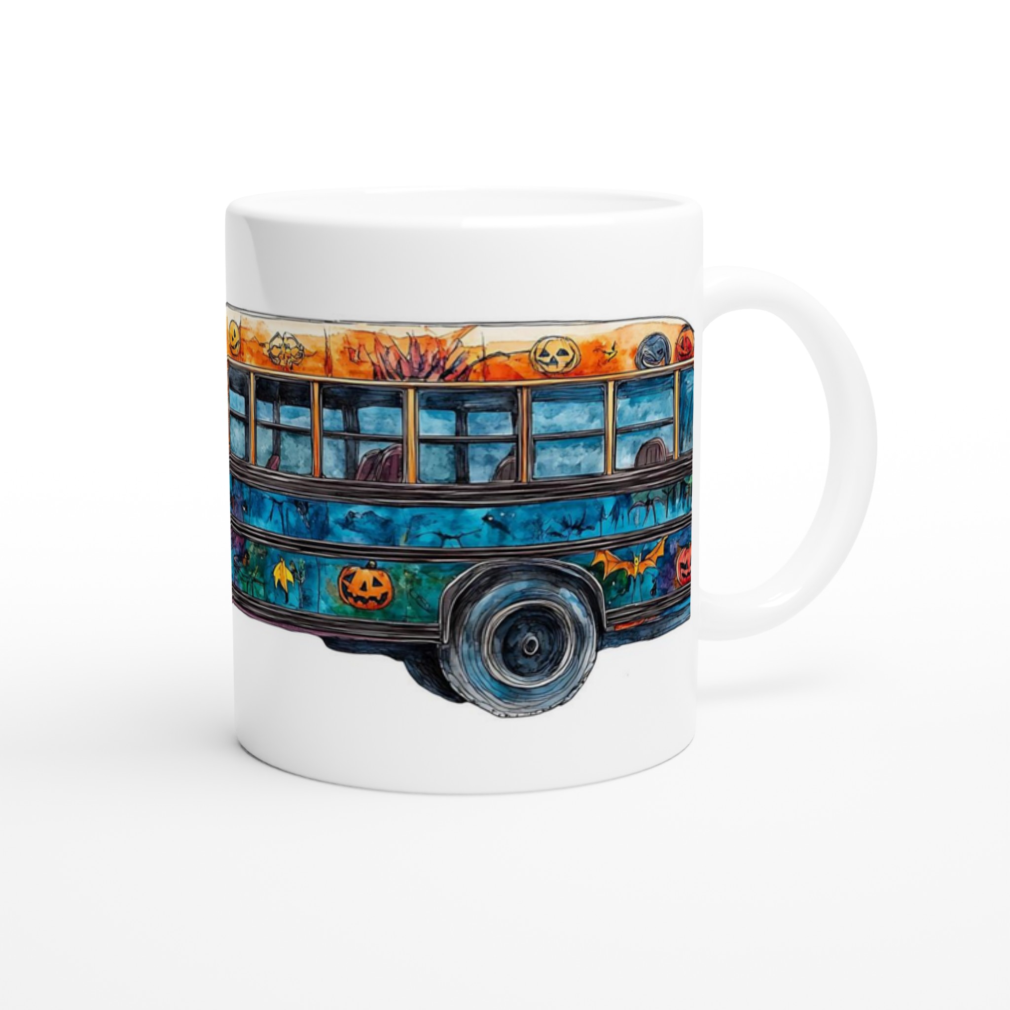 Spooky Skolbuss Halloween Mugg – Vit 11oz Keramikmugg för Skrämmande Goda Drycker 9 6c2658a7-f327-481e-b0c4-33eb12532ad2