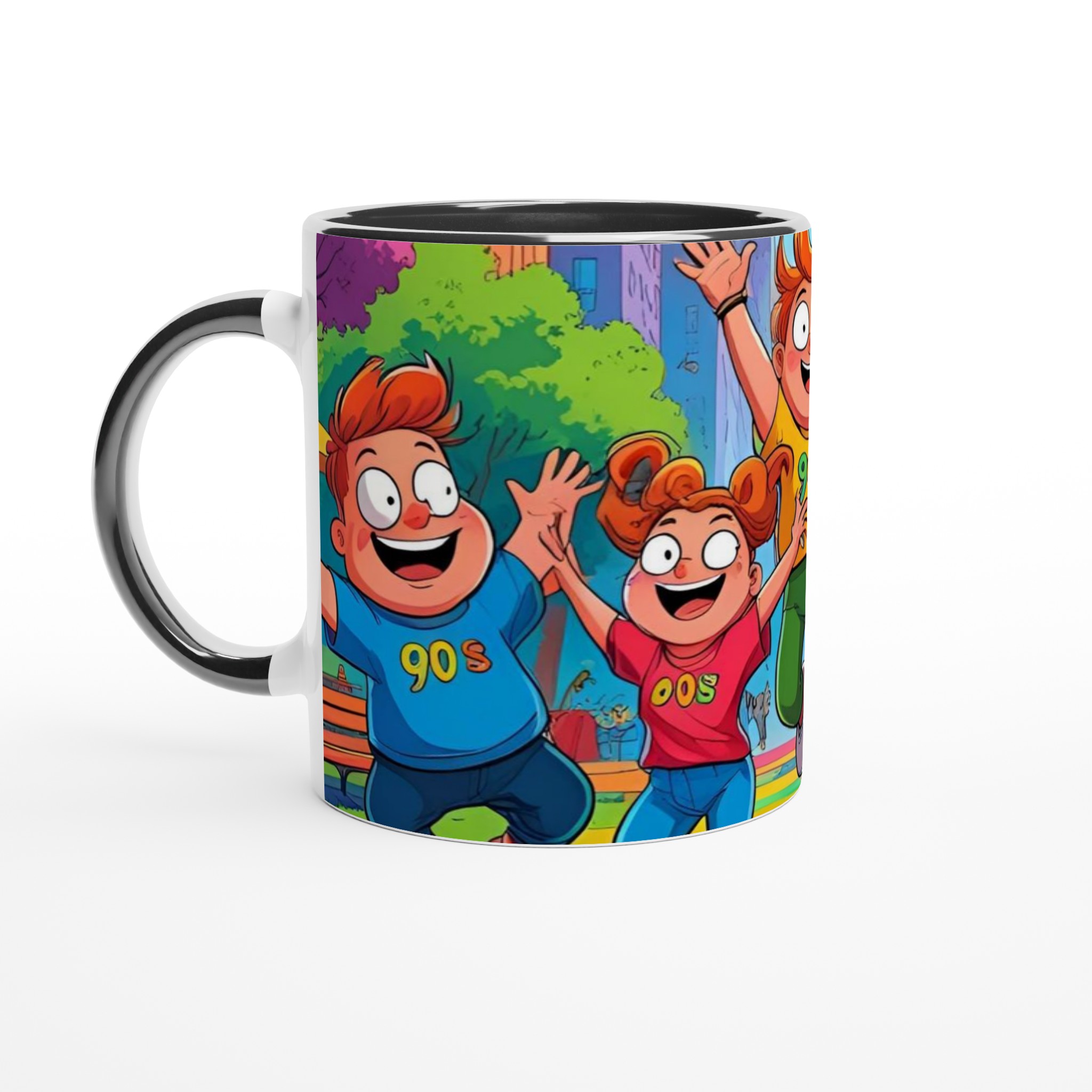 Vit 11oz keramisk mugg med färgstark, lekfull 90-talsinspirerad design – välj bland sju livfulla keramfärger 4 6c2ee3d5-1cd8-40a6-b783-1c5e084ecdd1