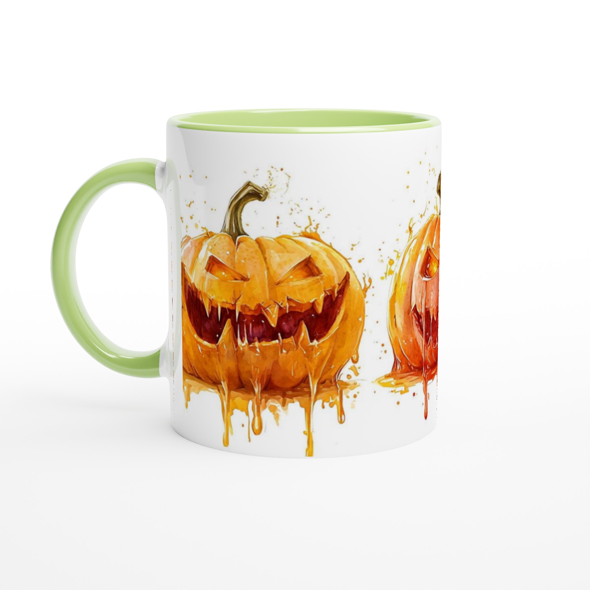 Spooky Watercolor Pumpkins: 11oz Keramisk Mugg för Halloween-mys i ditt val av sju skräckinjagande färger! 7 6c30d7e2-6b57-4ce7-90c5-8a0c9a5c5331