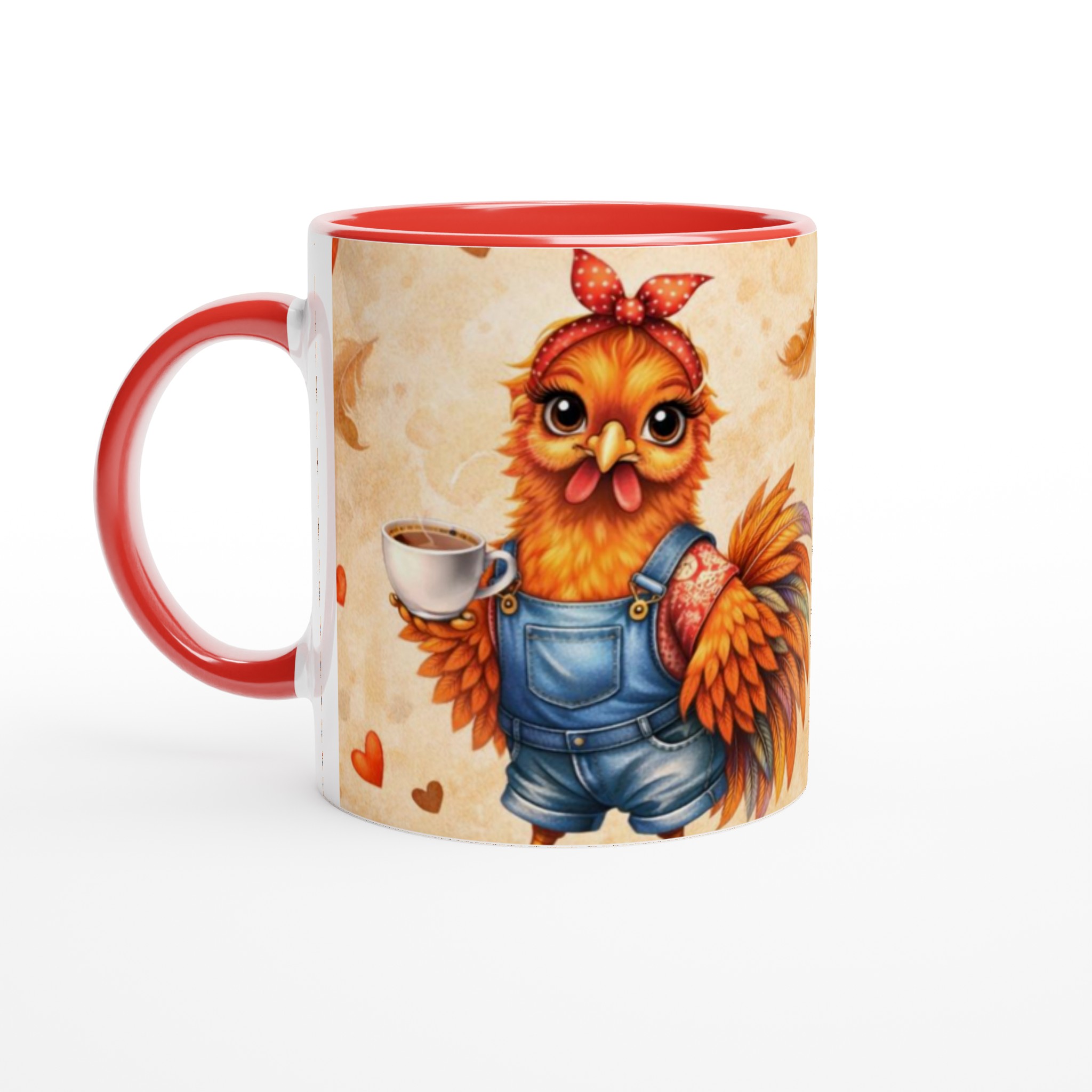 Charmig Vit 11oz Keramisk Mugg för Flickor som Älskar Höns & Kaffe – Välj din Färg! 5 6c7ce736-cd85-4aaa-8d8a-ba07190a6ce0