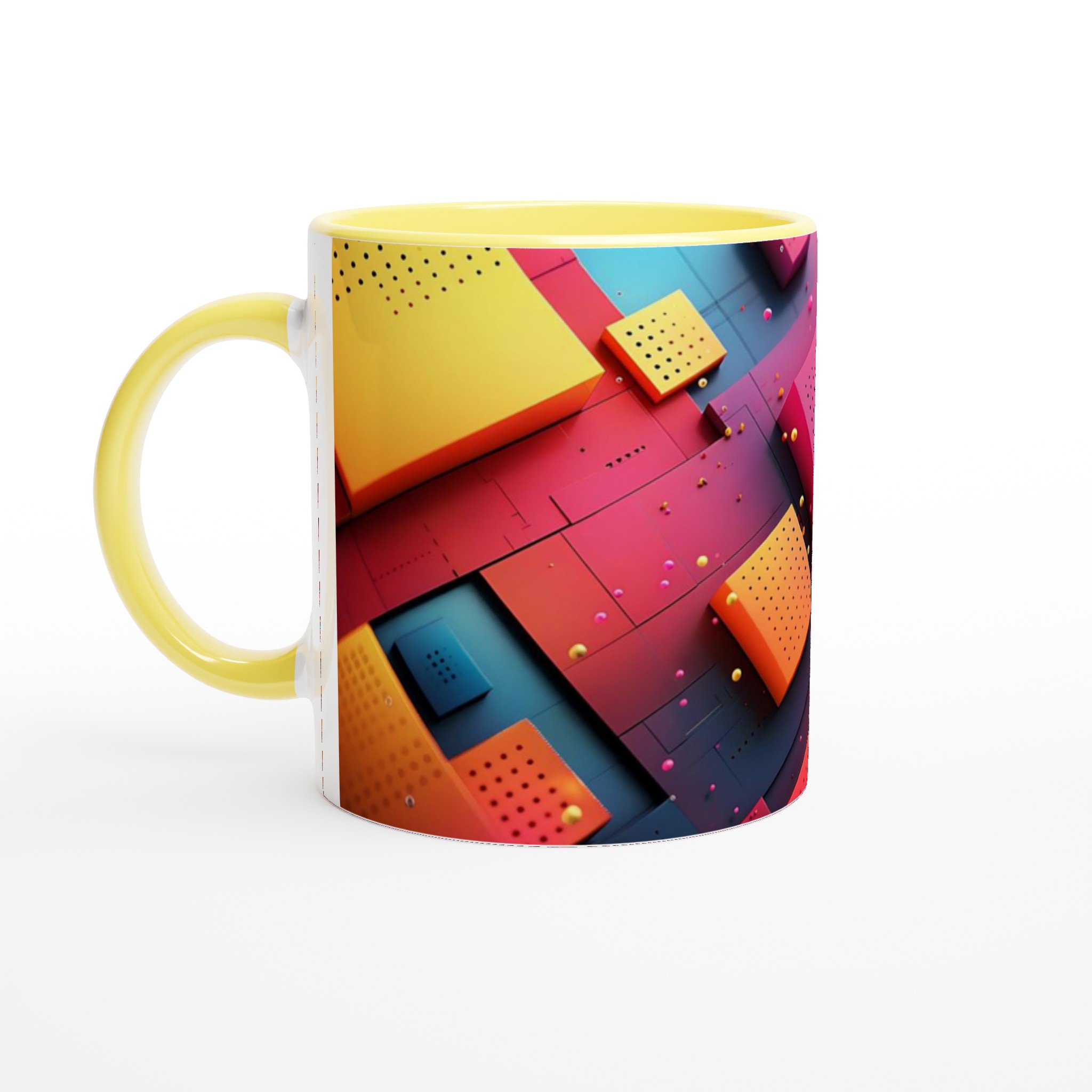 Abstrakt Geometrisk 11oz Keramisk Mugg – Modern Design i Valfri Färg 3 6c902db3-deb7-4f0a-8f72-07edb7b99a87