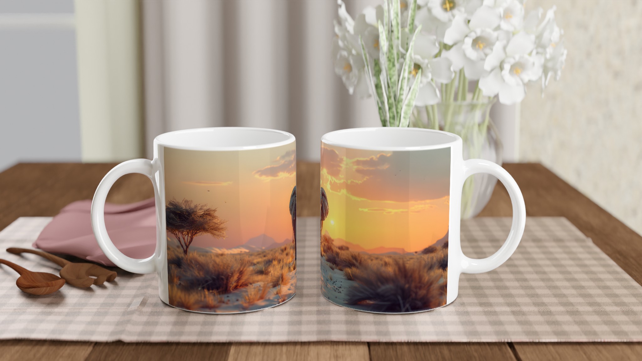 Majestätisk Elefant Safari Solnedgång – 11oz Keramisk Mugg i Valfri Färg 10 6cd610e9-70fd-44cf-b198-53db4d214d21