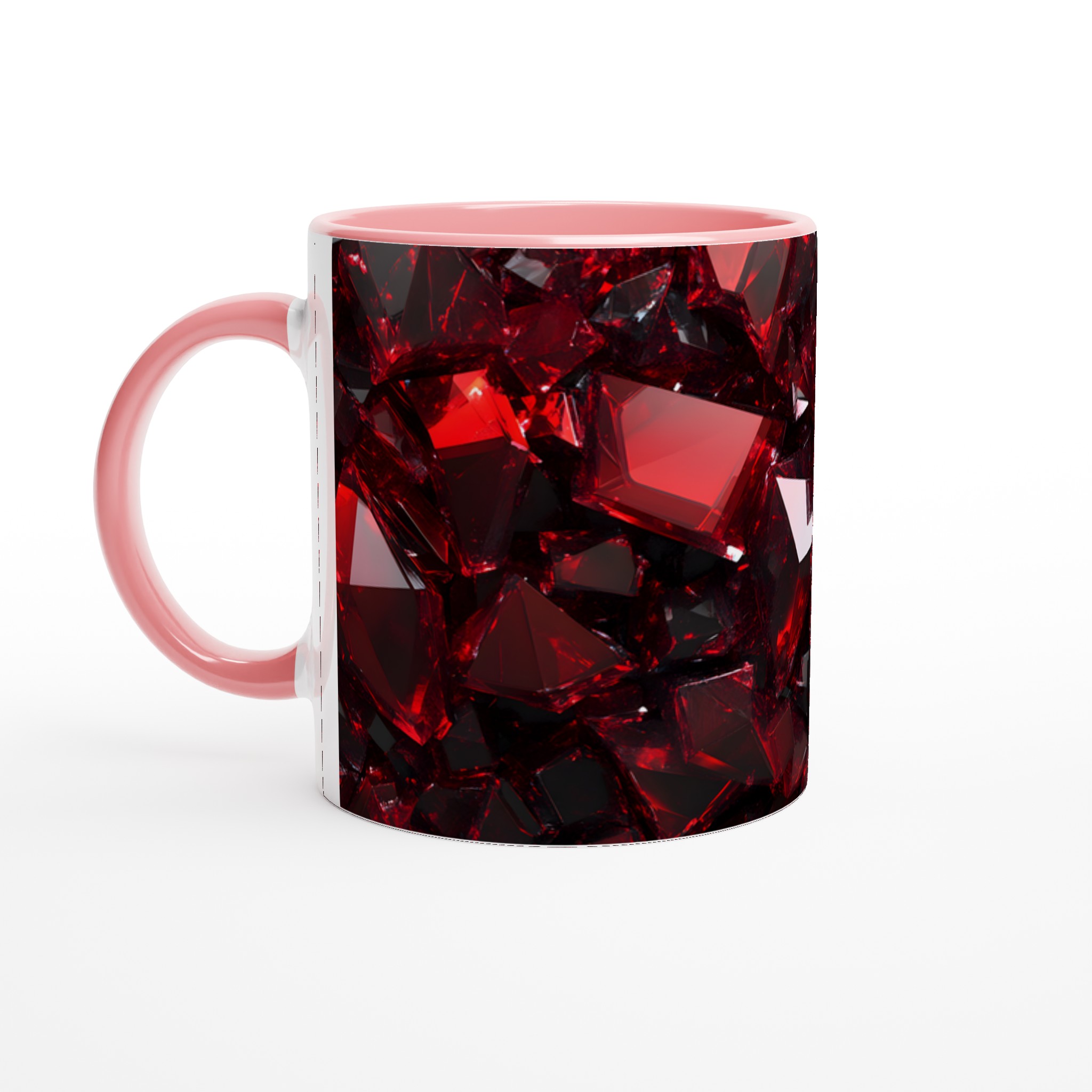 Rubinröd 11oz Keramisk Mugg – Geometrisk Kristall Design i Din Favoritfärg! 6 6cec8366-8389-467b-b247-d94ababa4a85
