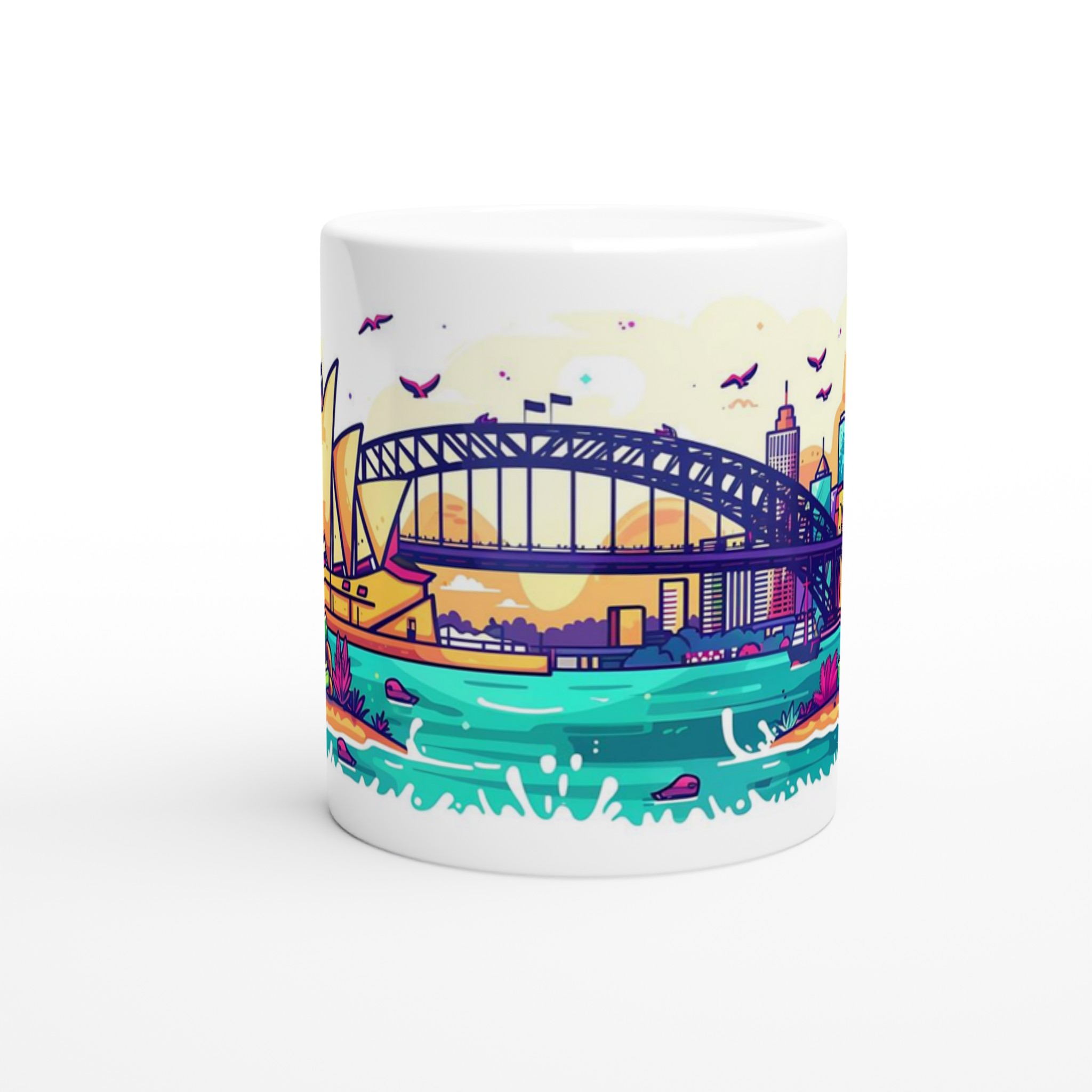 Sydney Harbor Pop Art Keramisk Mugg – Färgglad Resemugg i Valfri Färg 8 6cf18880-159d-444c-bba7-ceddf9cc6c60
