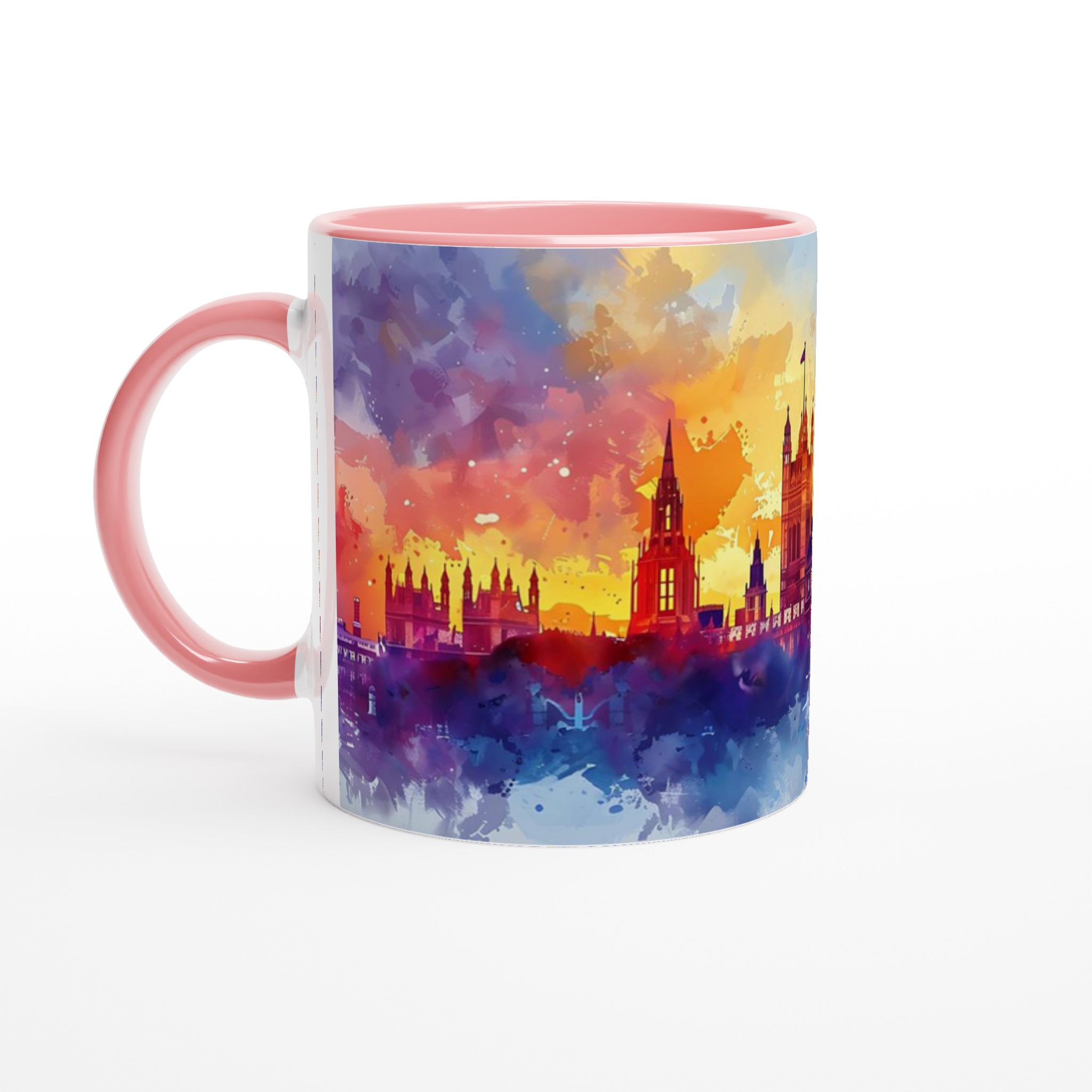 London Watercolor Skyline 11oz Keramisk Mugg - Välj bland flera livfulla färger 6 6d242cab-6245-4622-9473-e005953df656