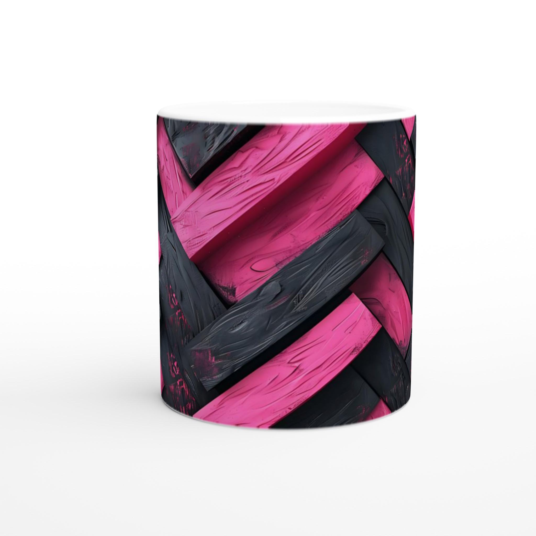 Vit 11oz keramisk mugg med djärv rosa och svart modern design – välj bland sju livfulla färger 8 6d27ee30-49da-45c0-9ecd-35dfe22f6e7c