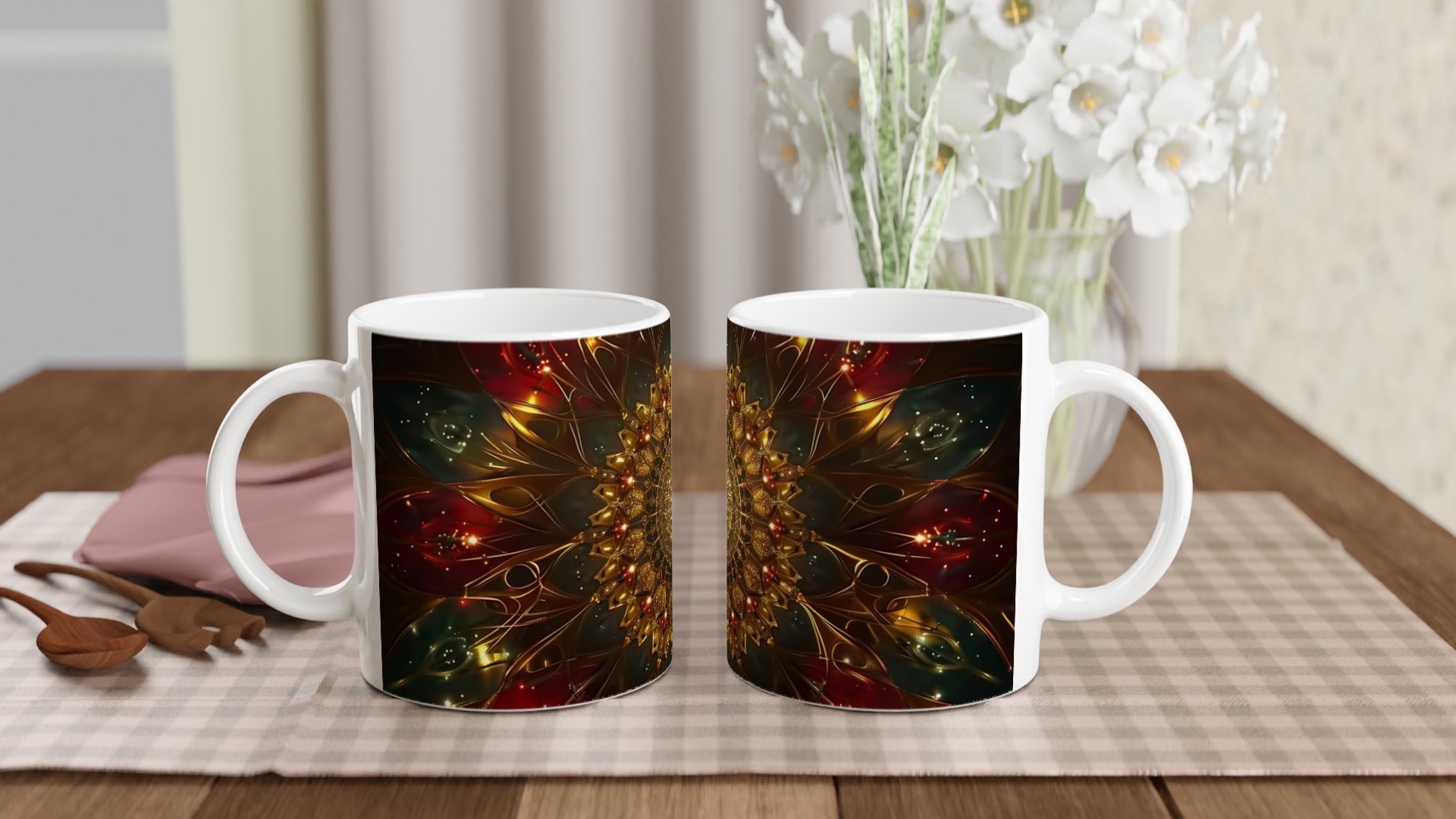 Abstrakt Mandala Lyx Mugg – 11oz Keramikmugg i ditt val av sju djärva färger 10 6d351460-179a-41ea-a6f2-afec1d958d1b