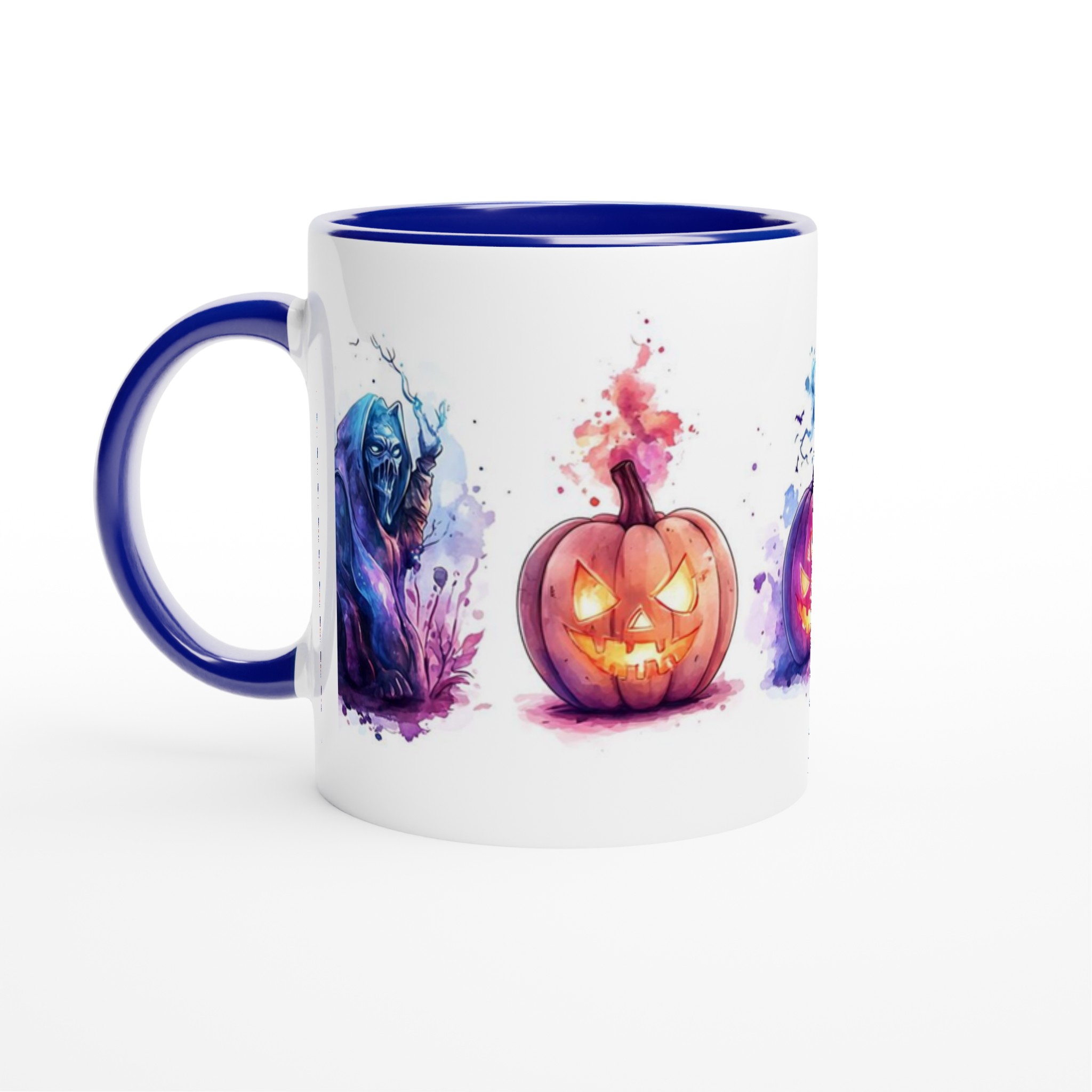 Vit 11oz keramisk mugg med Halloween-inspirerade mystiska motiv i flera färger 2 6d426f95-7227-4f48-a21b-faaf71e5ad70