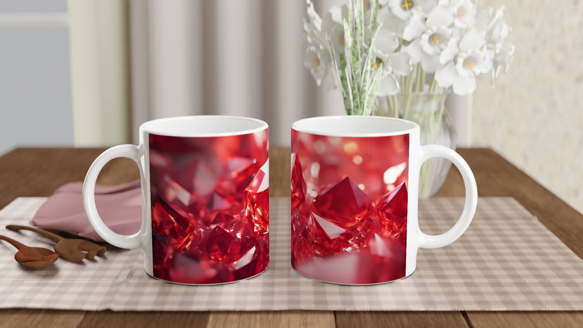 Rubinröd Glamour Mugg: 11oz Keramikmugg i ditt val av sju strålande färger 10 6d5d40a4-3c68-45a1-82d6-24a38af45f3b