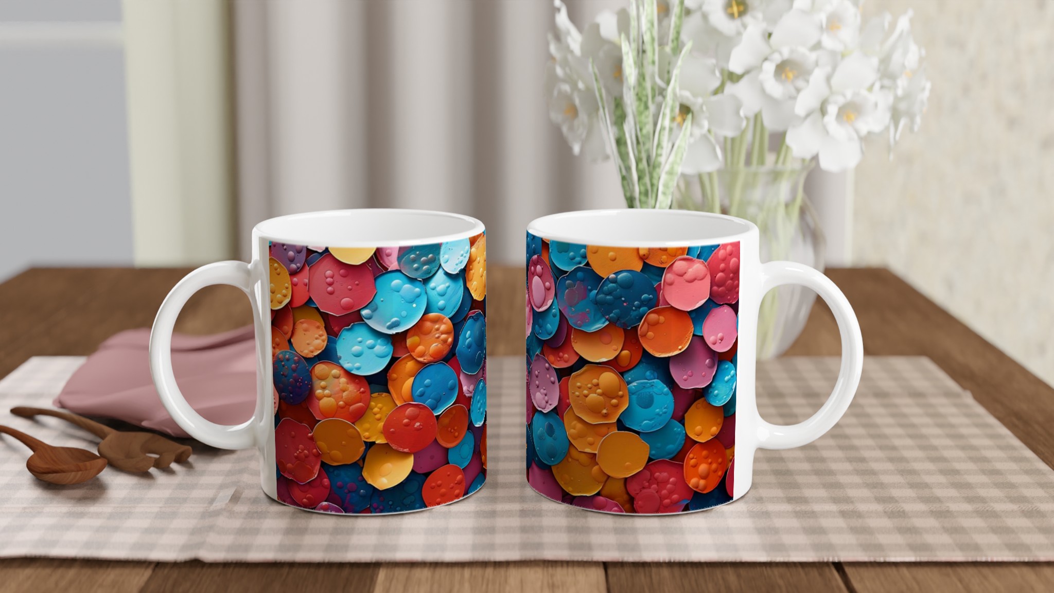 Abstrakt Färgglad Bubbla 11oz Keramisk Mugg – Välj bland 7 Livfulla Kulörer 10 6d942941-3b81-454a-95c4-16768a47c246