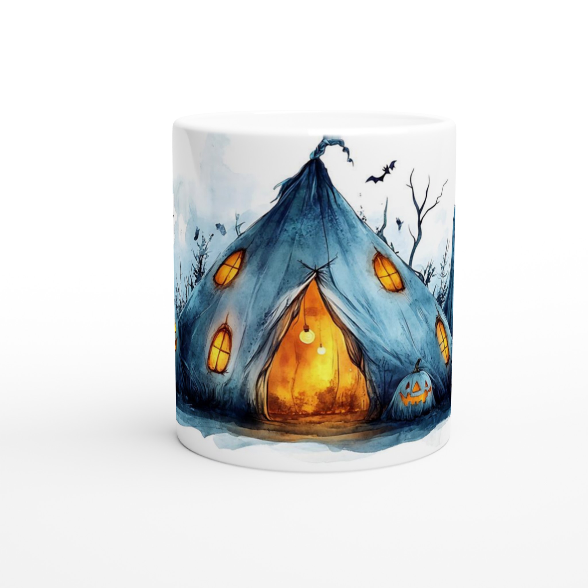 Spooky Halloween Camp Watercolor Mugg - 11oz Keramisk Mugg för Mysiga Höstkvällar 8 6d9ec67a-f481-442c-be69-f0215d9d437a