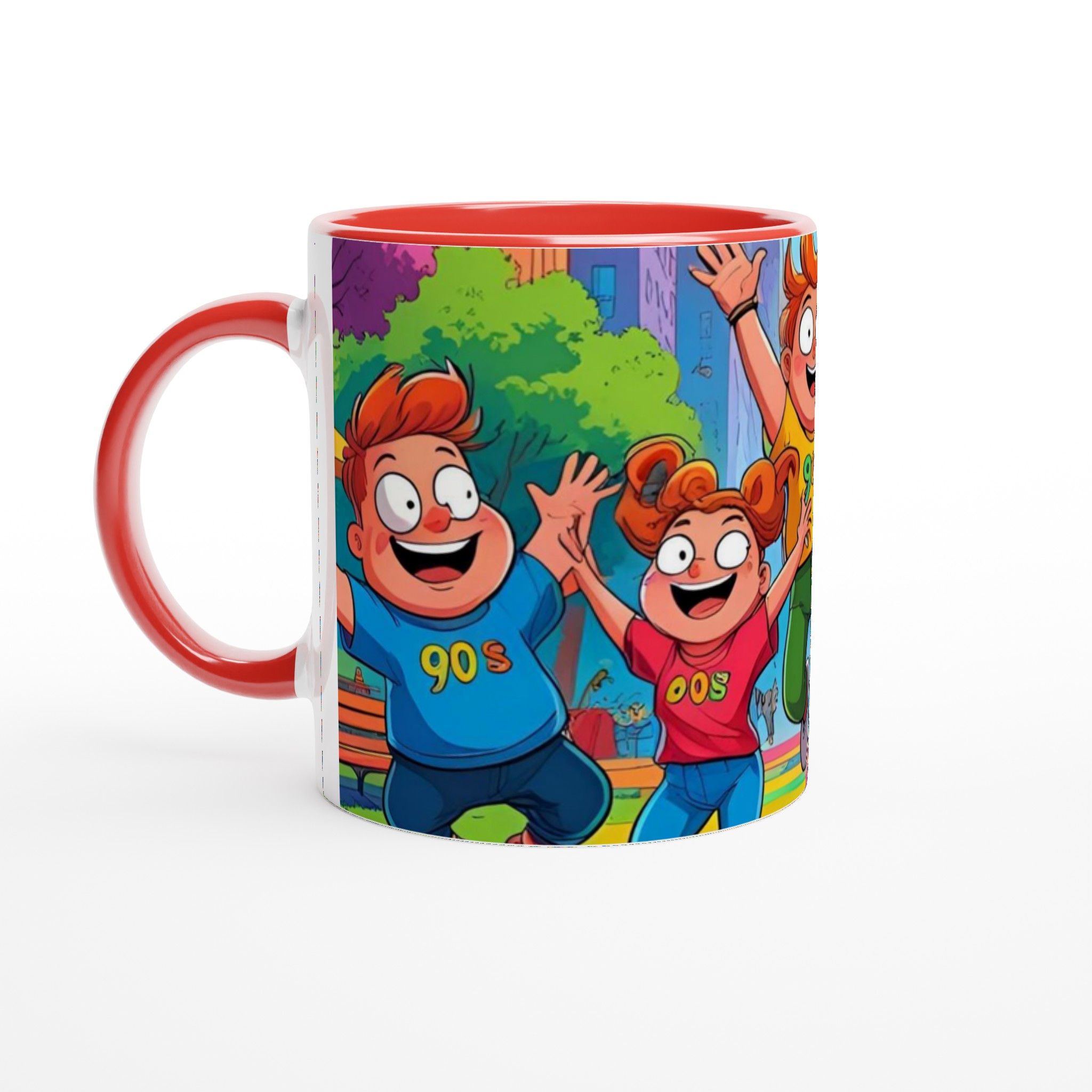 Vit 11oz keramisk mugg med färgstark, lekfull 90-talsinspirerad design – välj bland sju livfulla keramfärger 5 6dbed192-23ab-486c-b42c-88717b9d95da