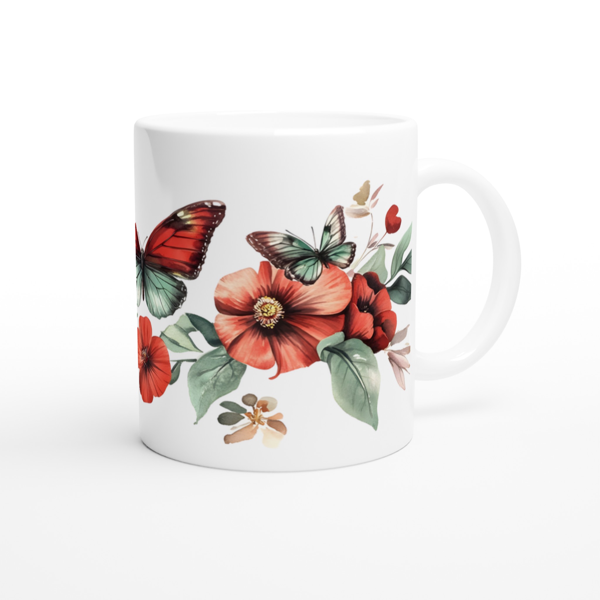 Fjärilsdröm Keramikmugg - Livfulla Akvarellblommor & Fjärilar i Valfri Färg 9 6df4d7f1-06c2-4ac0-8896-b186b798acdf